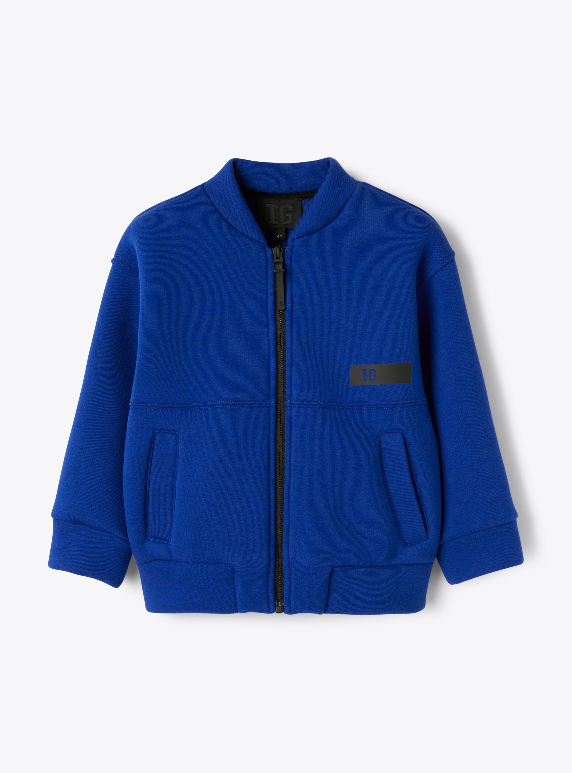 Veste modèle bomber en molleton - Bleu | Il Gufo