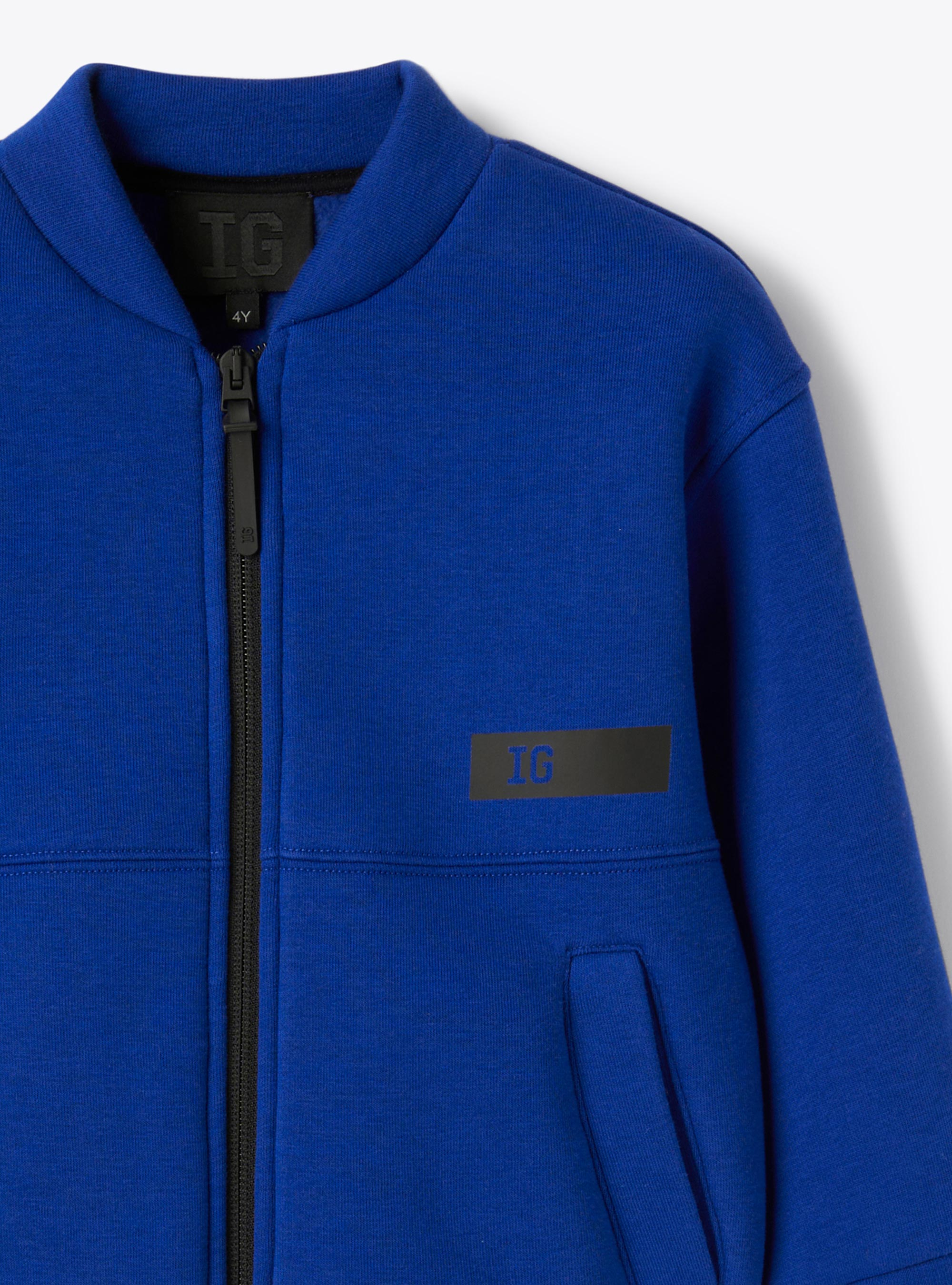 Bomberjacke aus Sweatstoff - Blau | Il Gufo