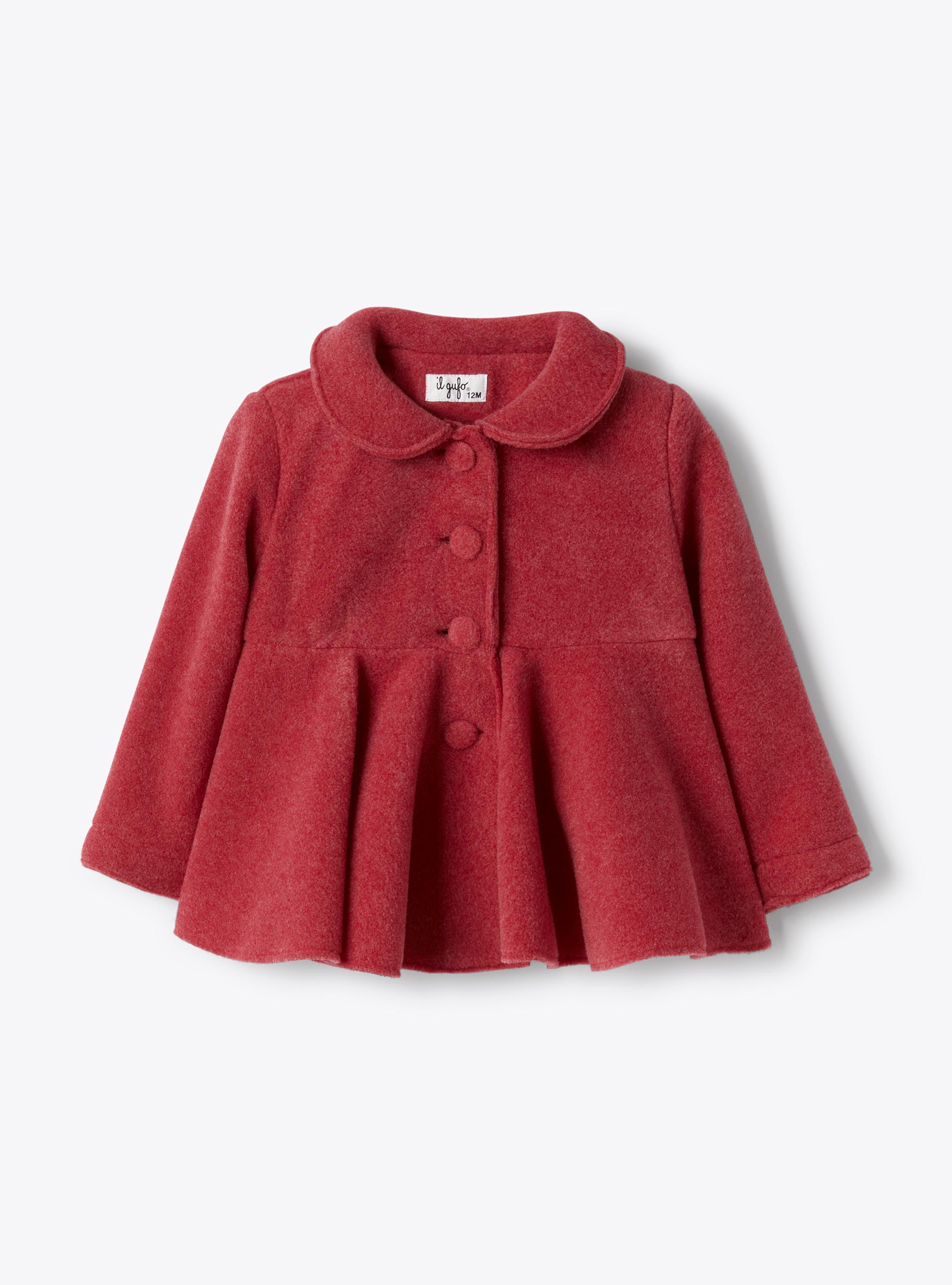 Fleece jacket with ruffle - Red | Il Gufo