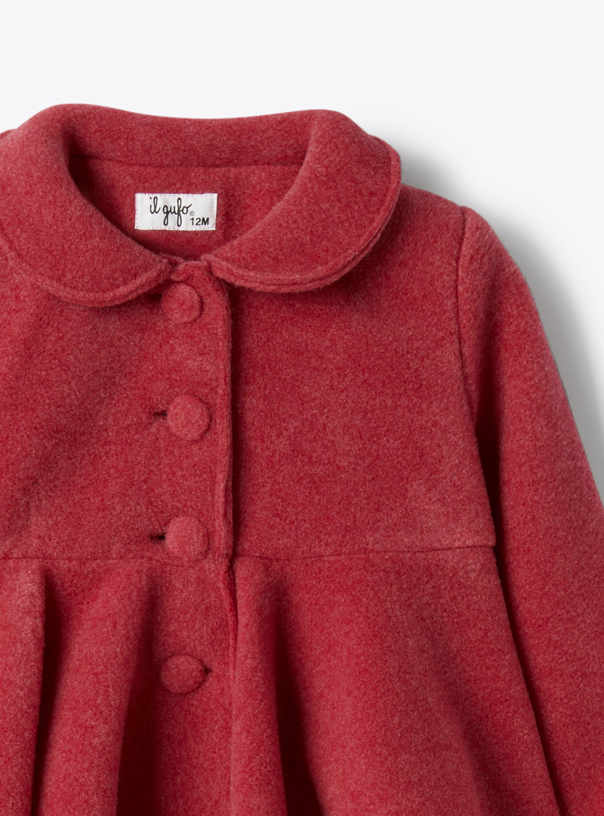 Fleece jacket with ruffle - Red | Il Gufo