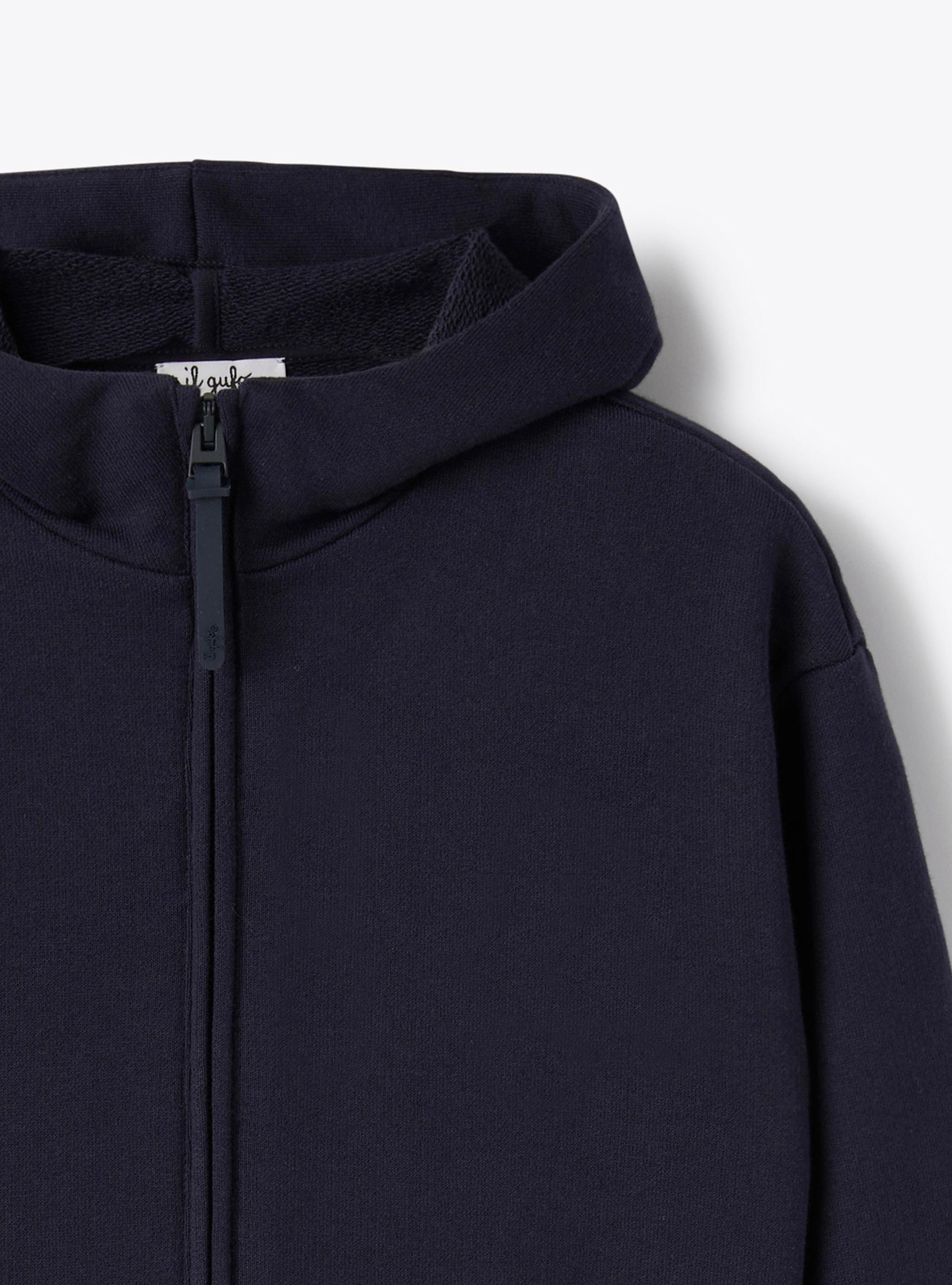 Cotton hoodie sweatshirt - Blue | Il Gufo