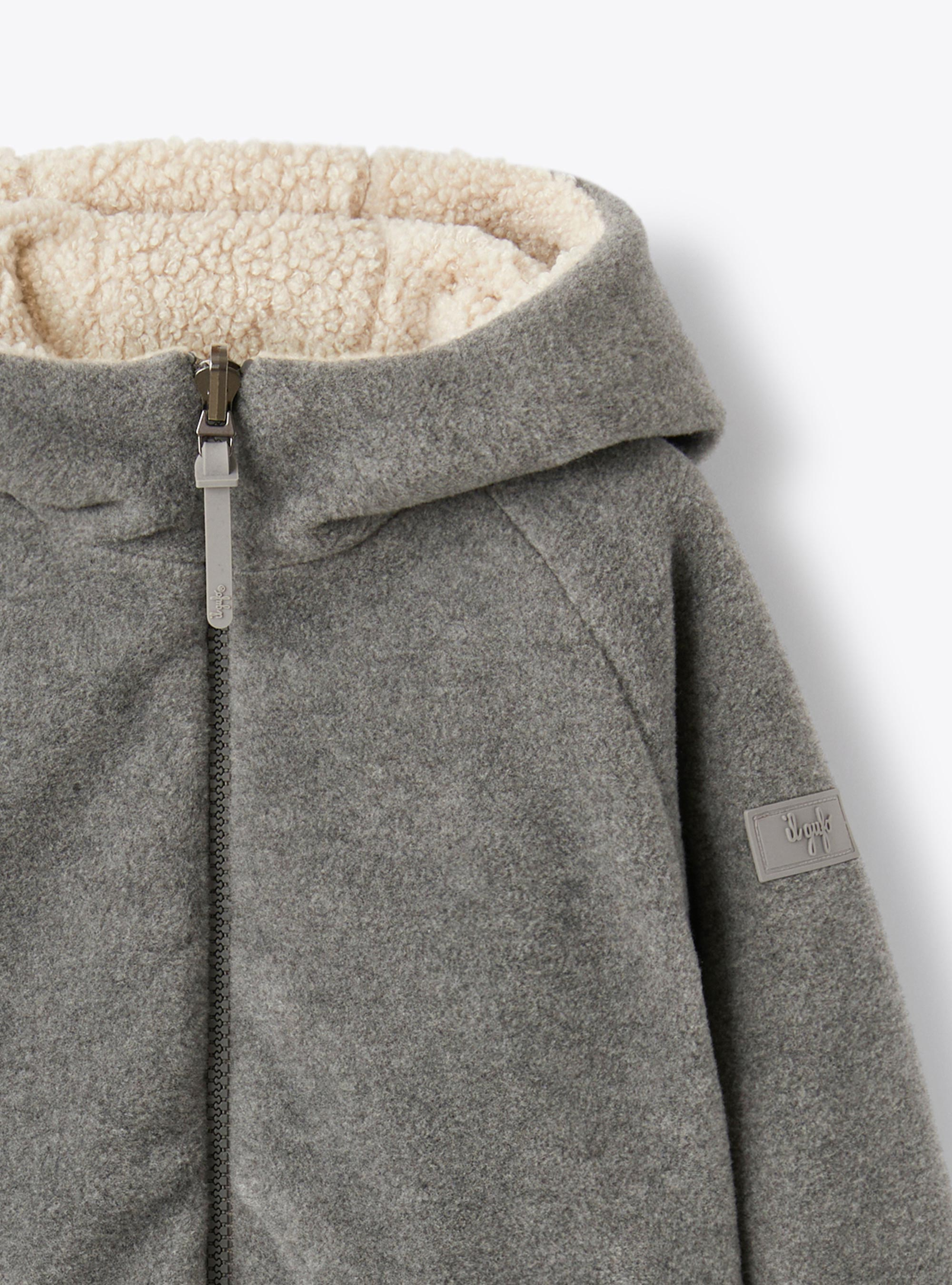 Reversible fleece jacket - Grey | Il Gufo