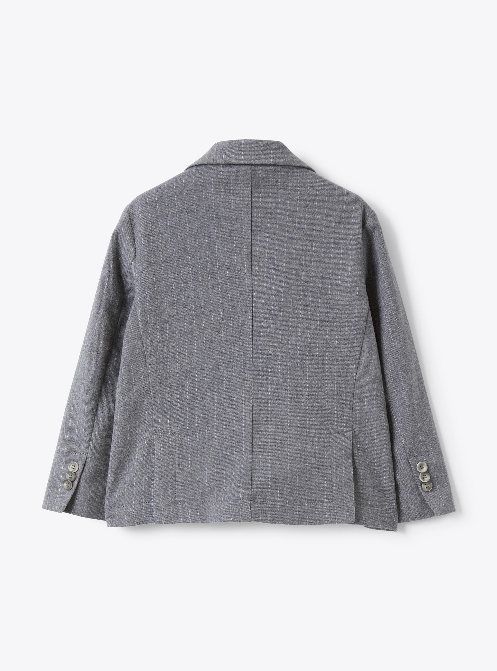 Pinstripe techno-wool blazer - Grey | Il Gufo