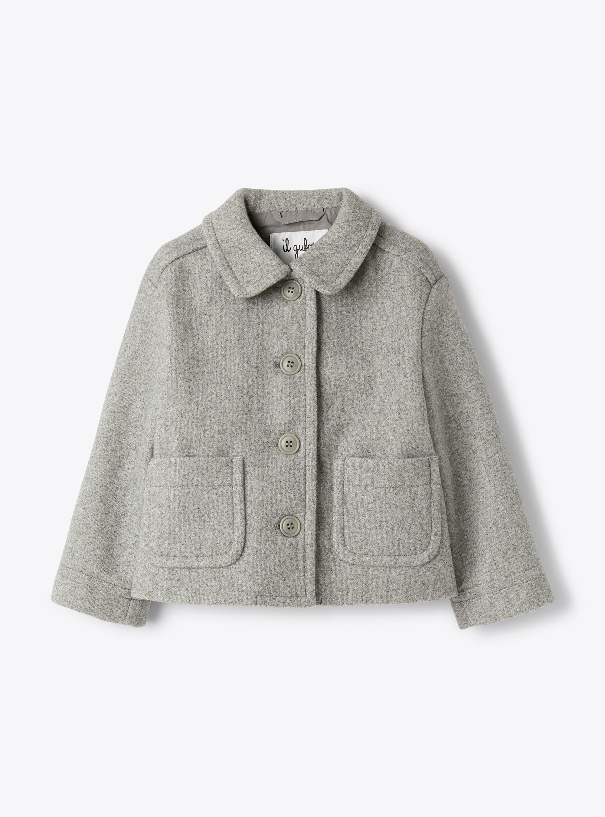 Boxy jacket in techno-wool - Grey | Il Gufo