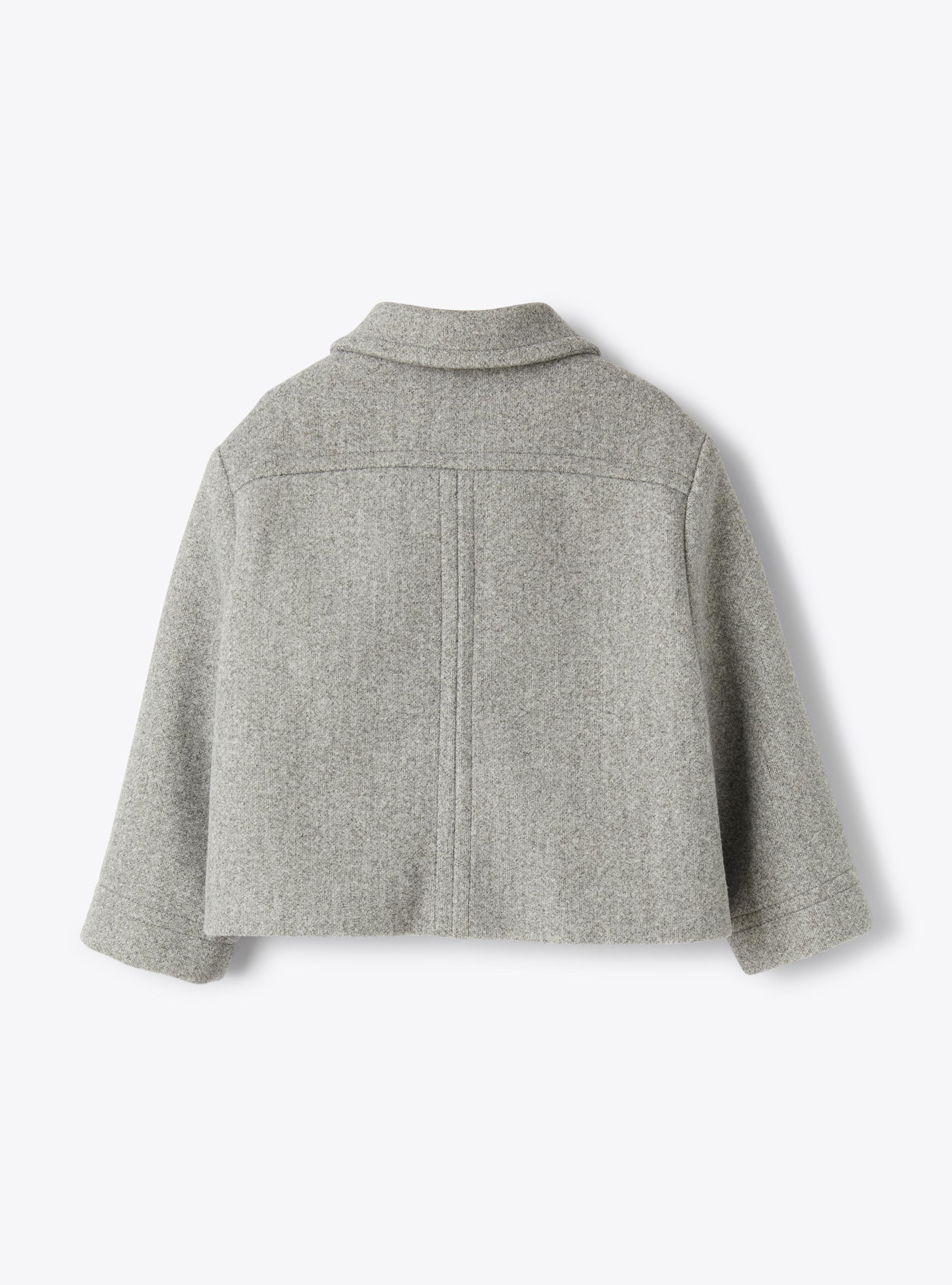 Boxy jacket in techno-wool - Grey | Il Gufo