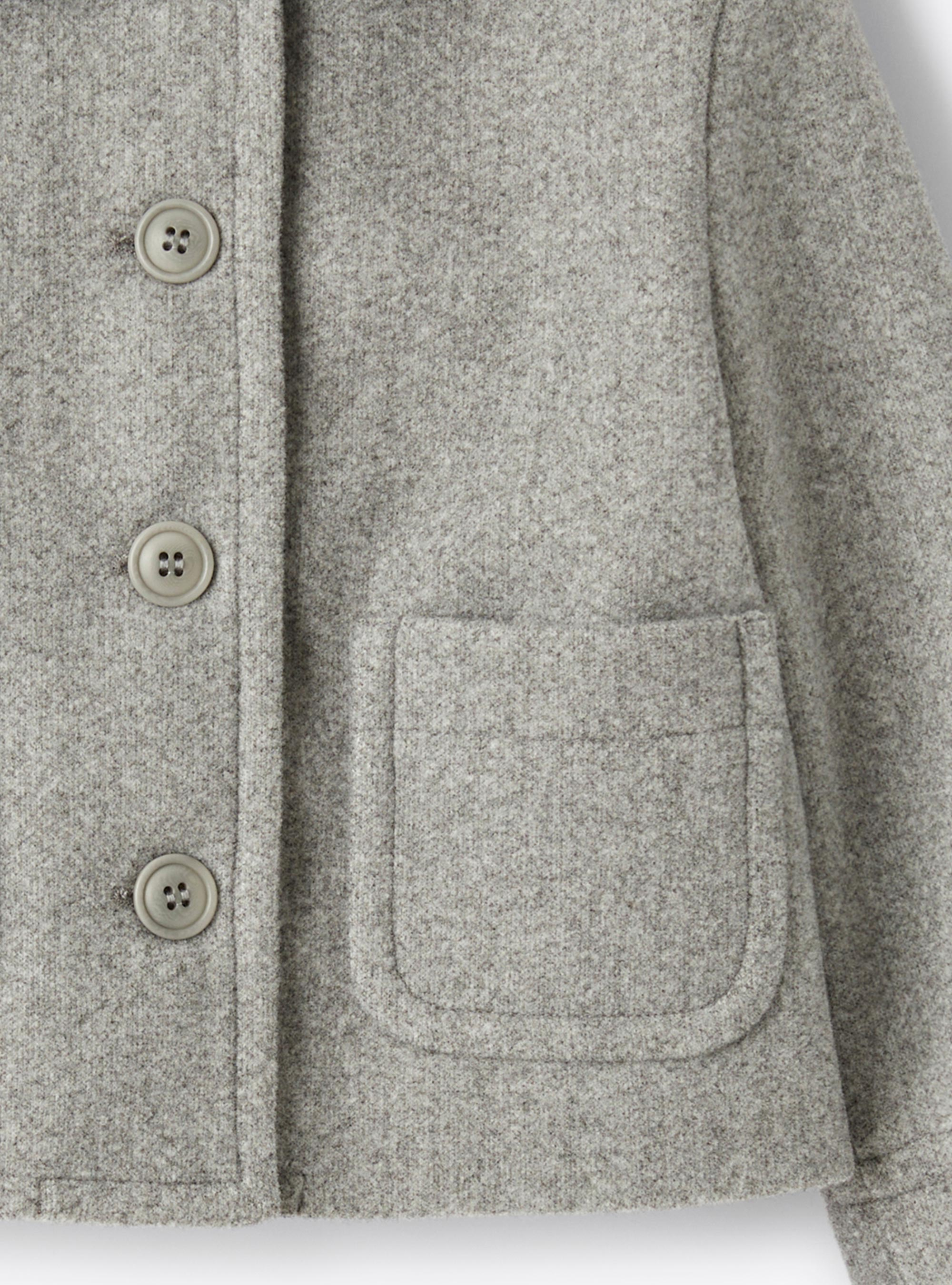 Boxy jacket in techno-wool - Grey | Il Gufo