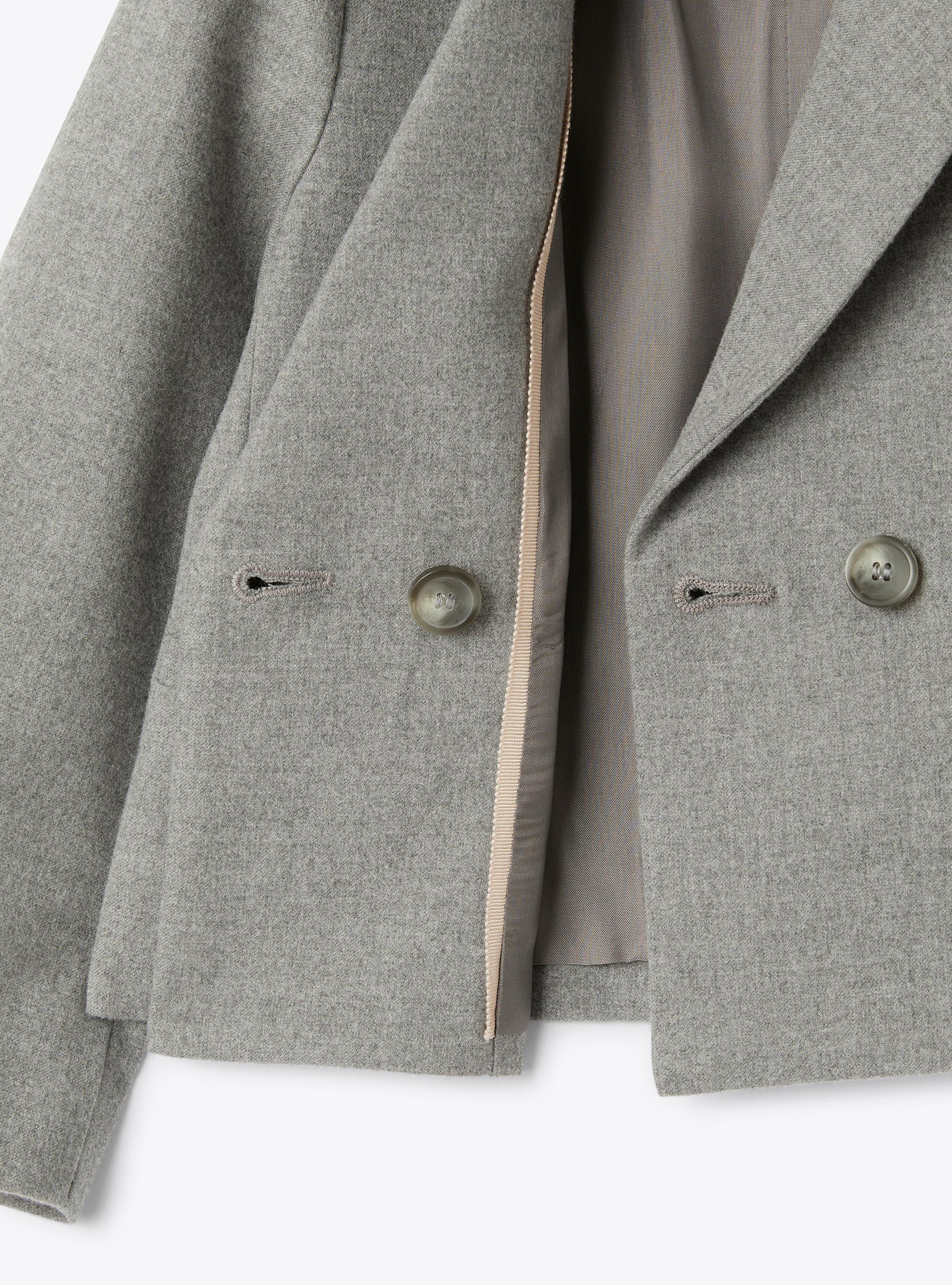 Double-breasted blazer in techno-wool - Grey | Il Gufo