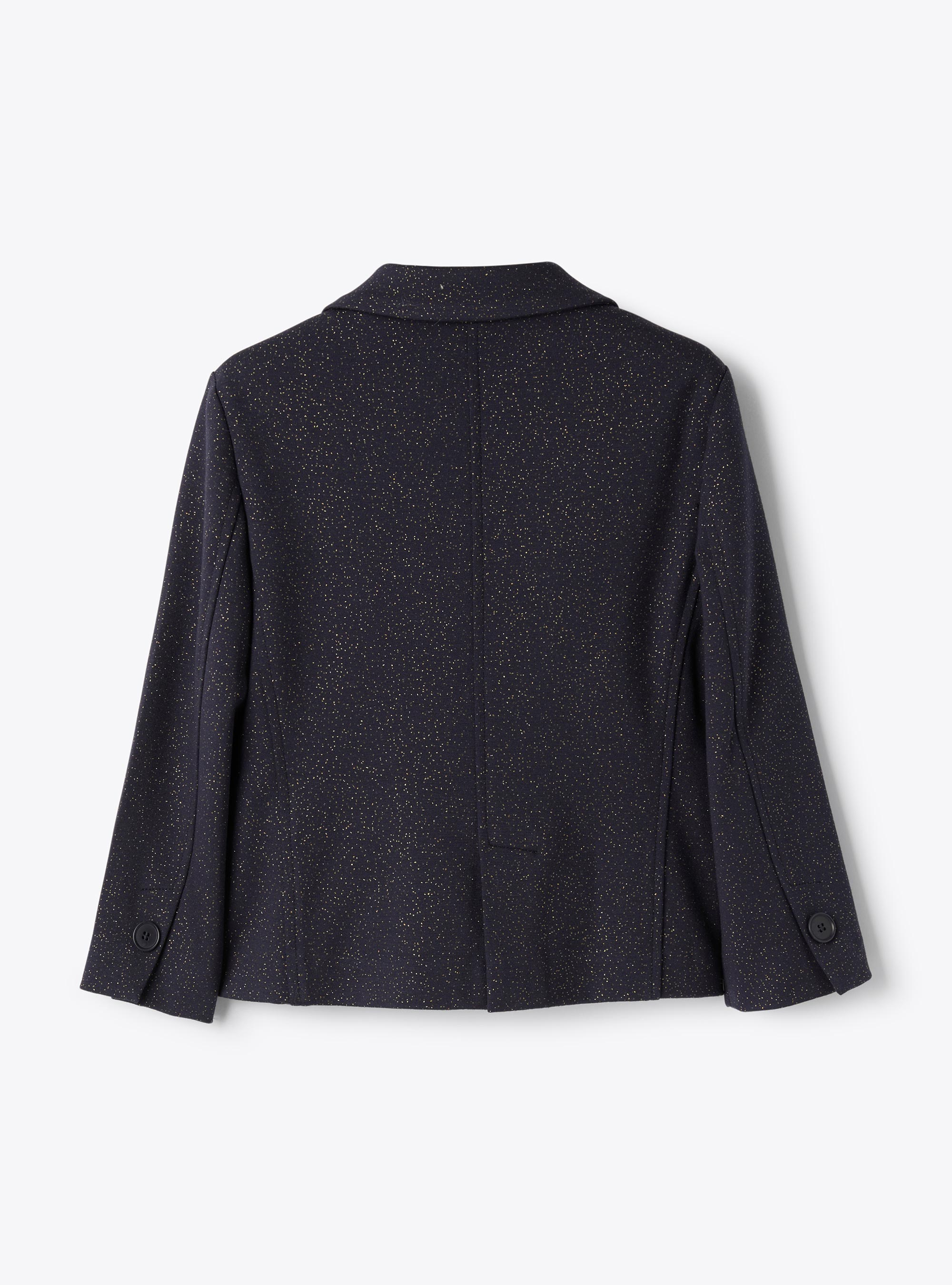 Double-breasted blazer in MIlano knit - Blue | Il Gufo