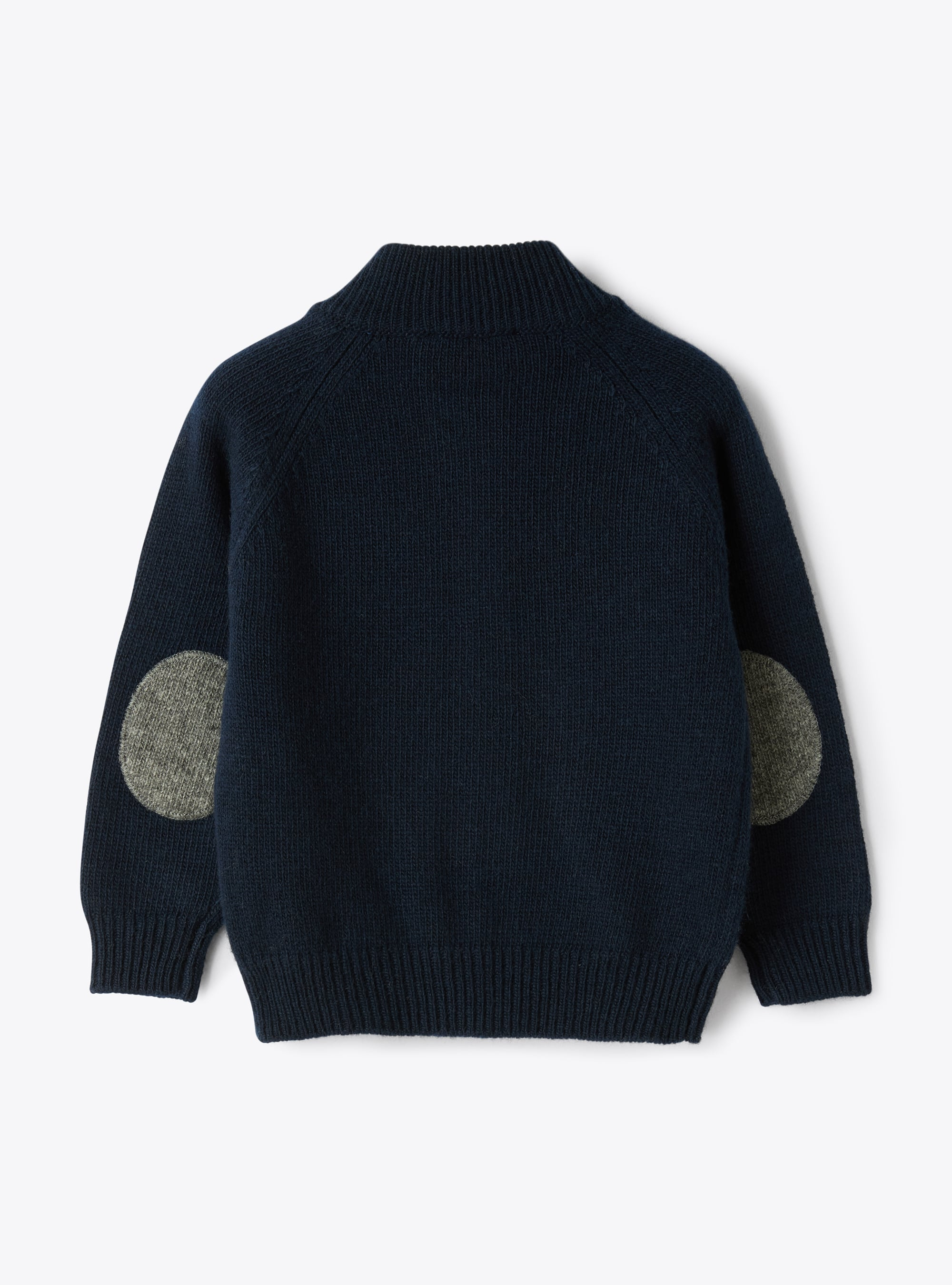 Full zip closure wool cardigan - Blue | Il Gufo