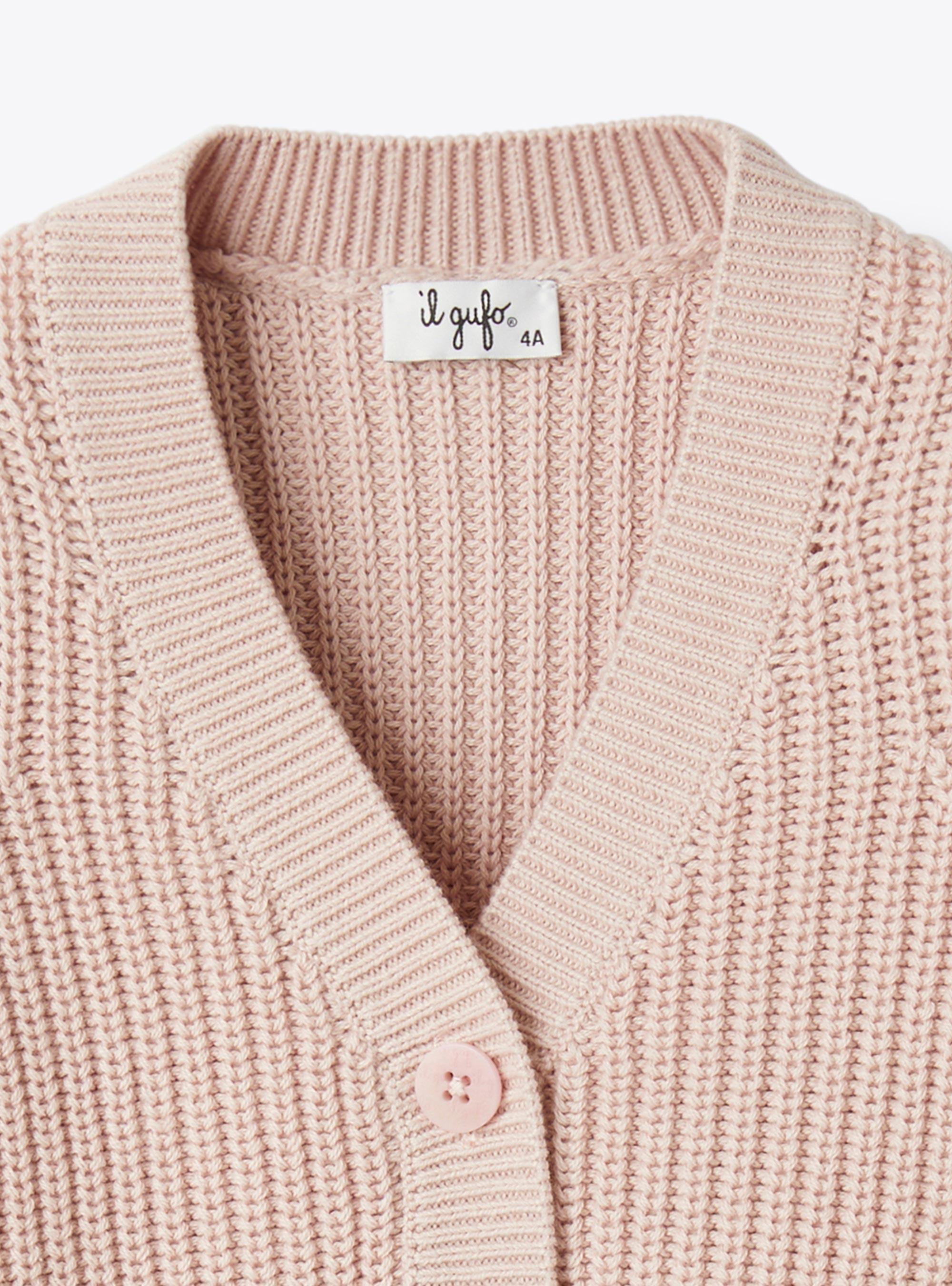 Cardigan in cotone organico - Rosa | Il Gufo