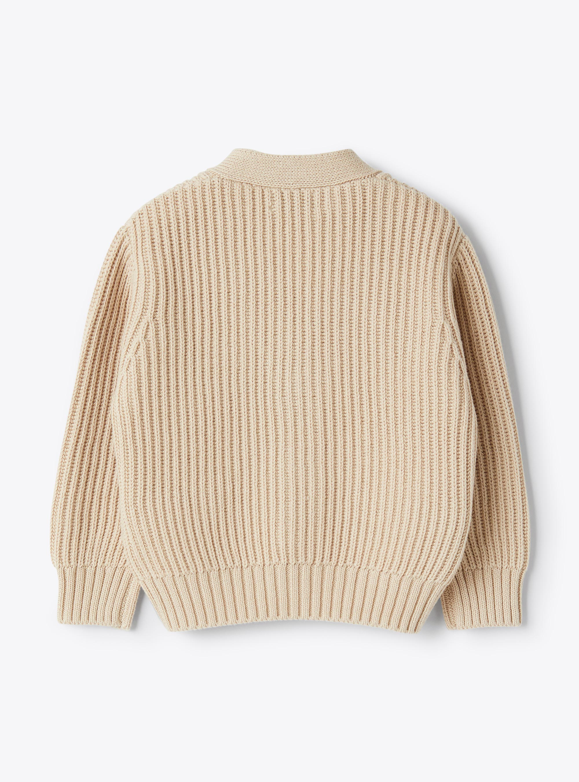 Organic cotton cardigan - Beige | Il Gufo