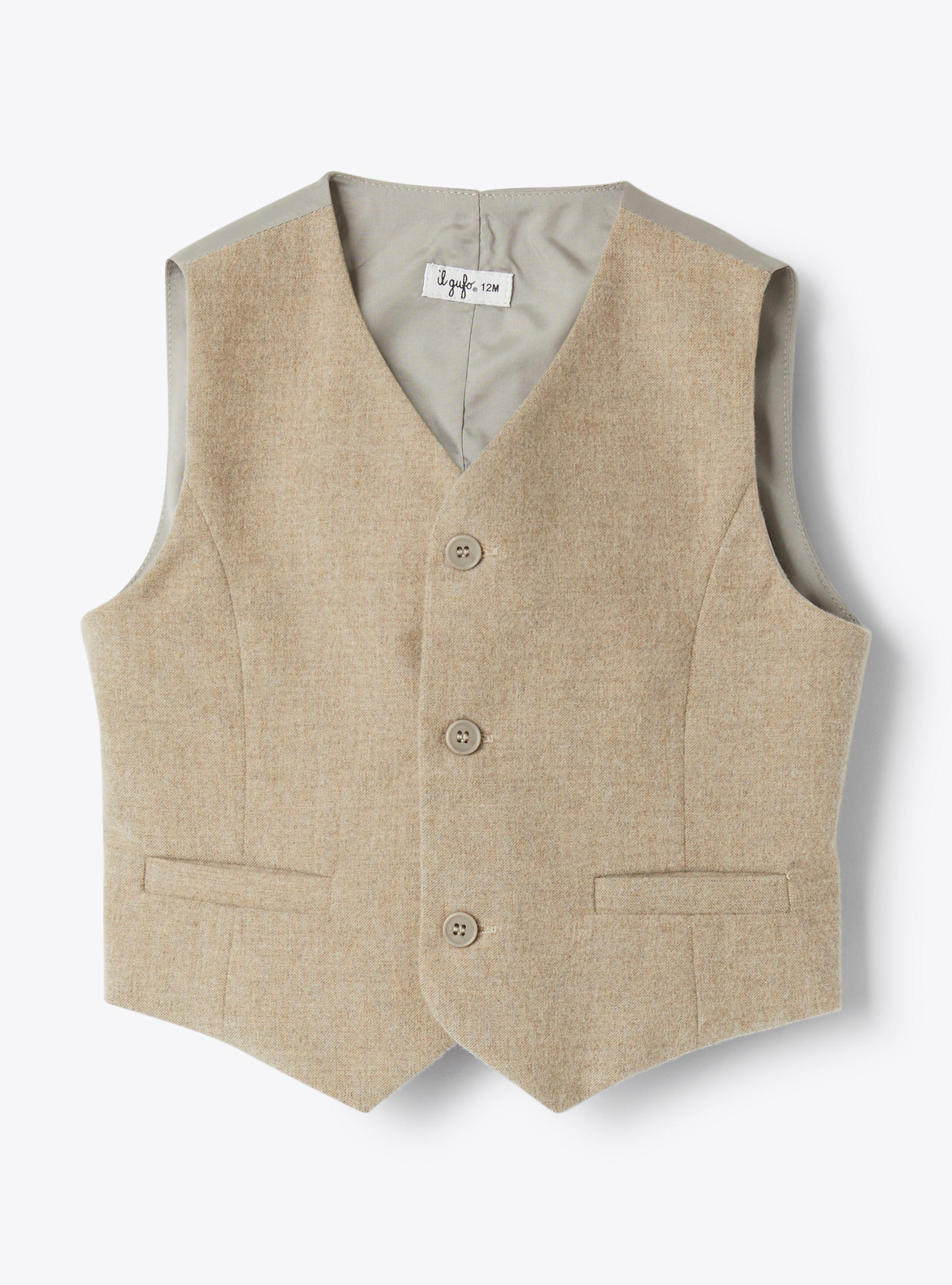 Gilet en techno-wool - Marrone | Il Gufo