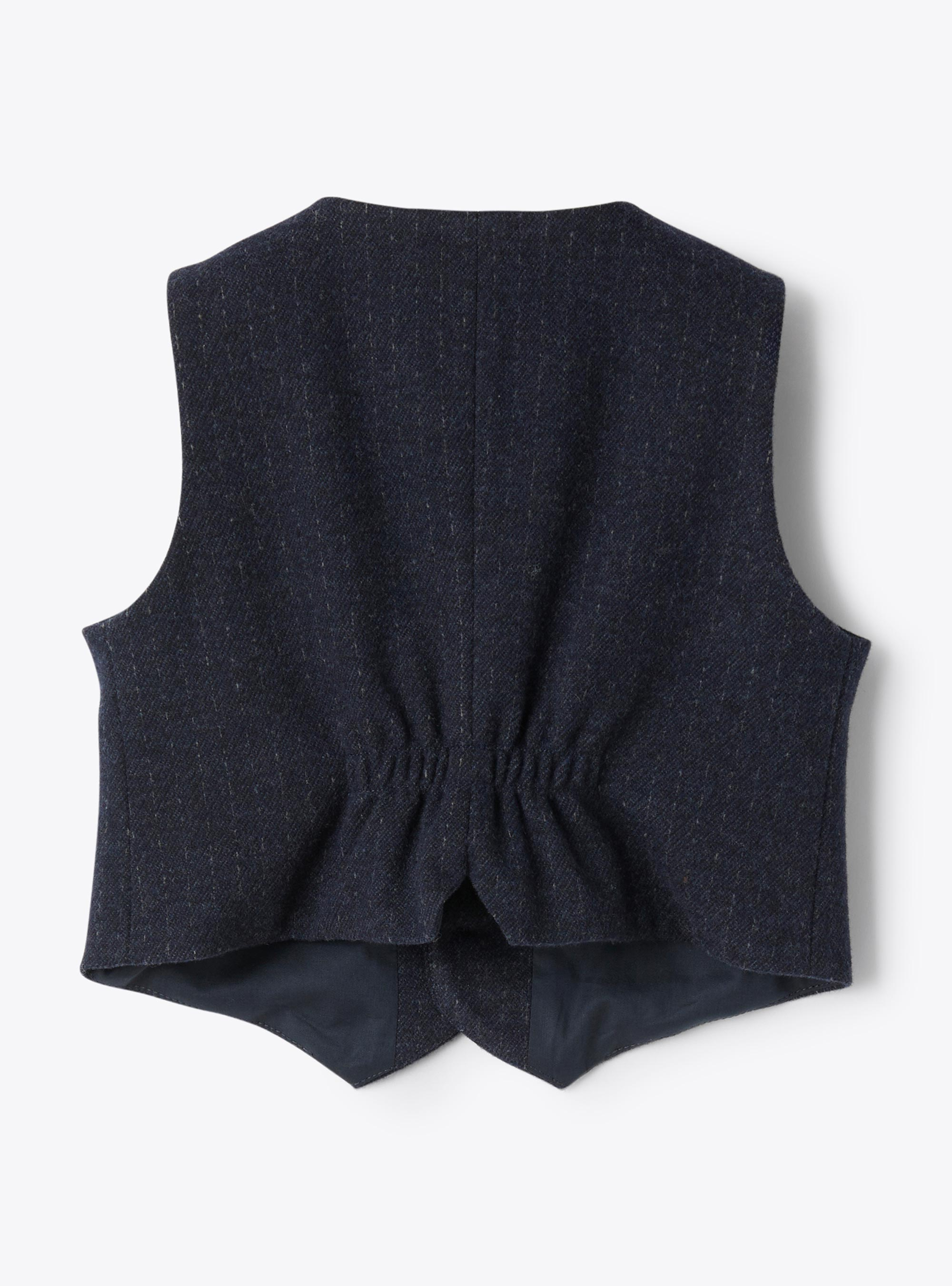 Gilet en molleton motif pied-de-poule - Bleu | Il Gufo