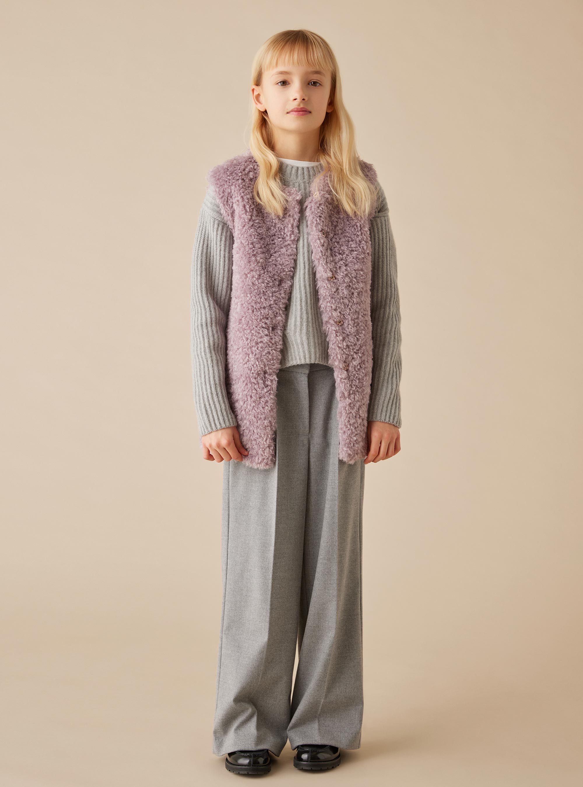 Eco-fur vest - VIOLET | Il Gufo