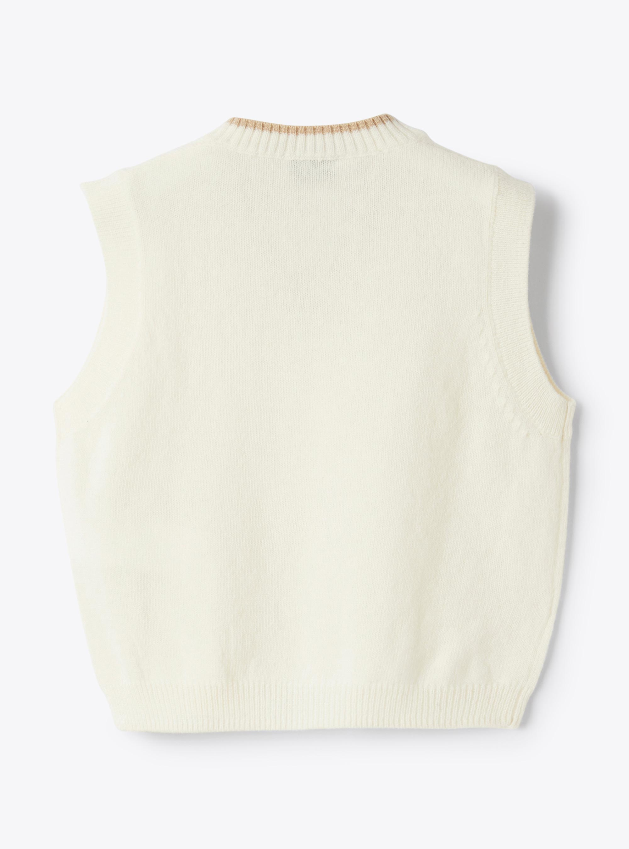 Extra fine merino wool vest - White | Il Gufo