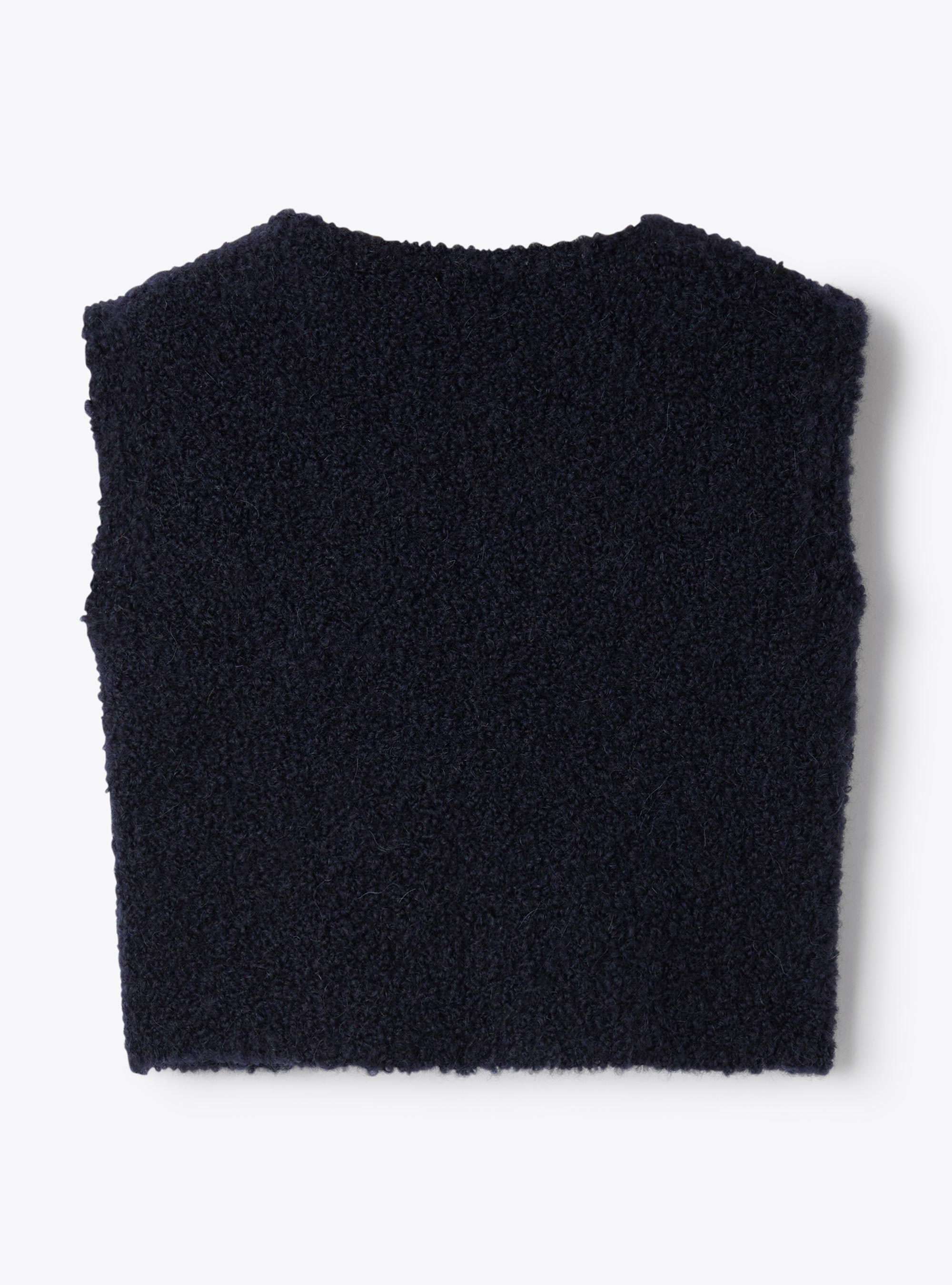 Boxy bouclé vest - Blue | Il Gufo