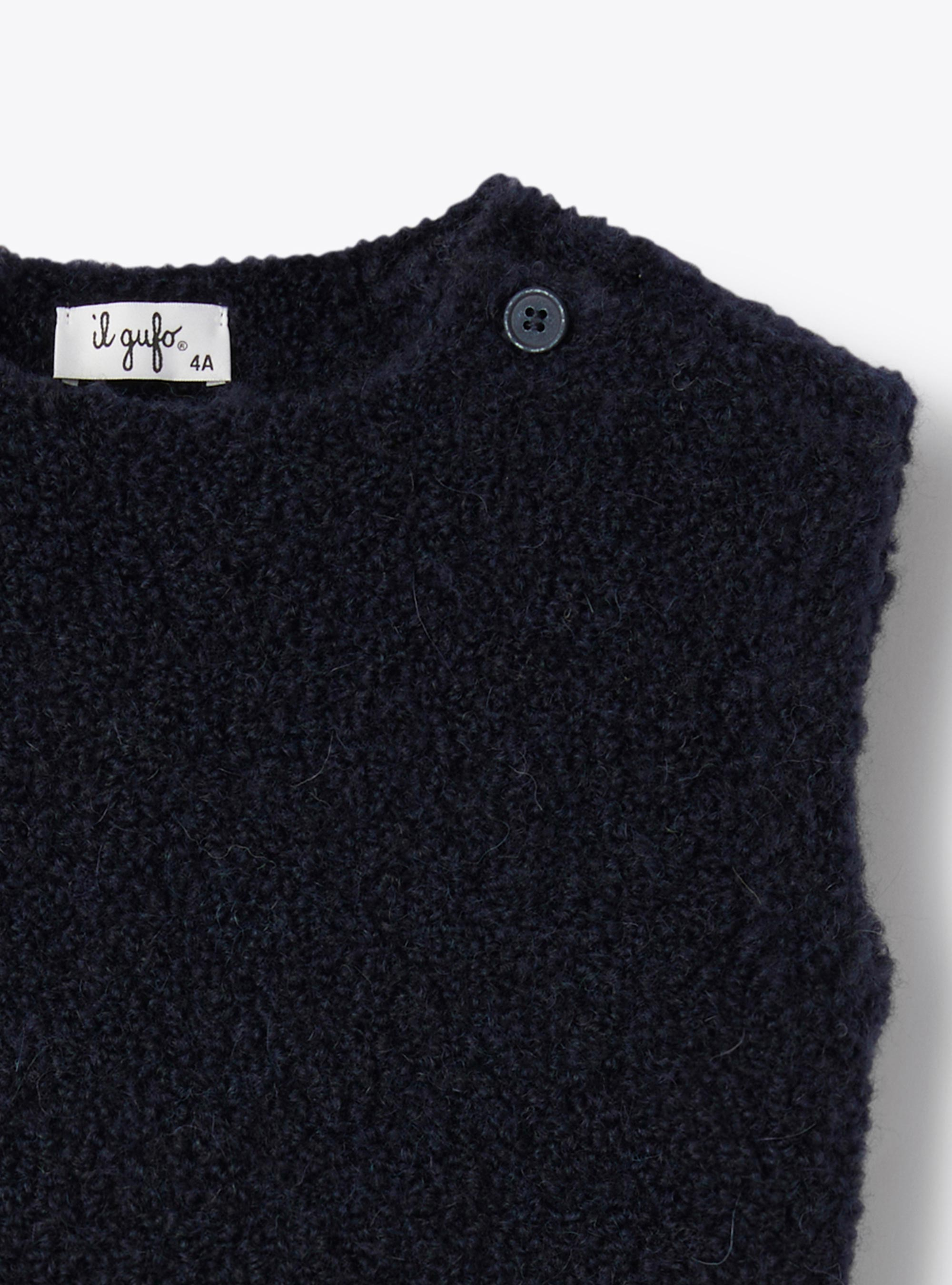 Boxy bouclé vest - Blue | Il Gufo