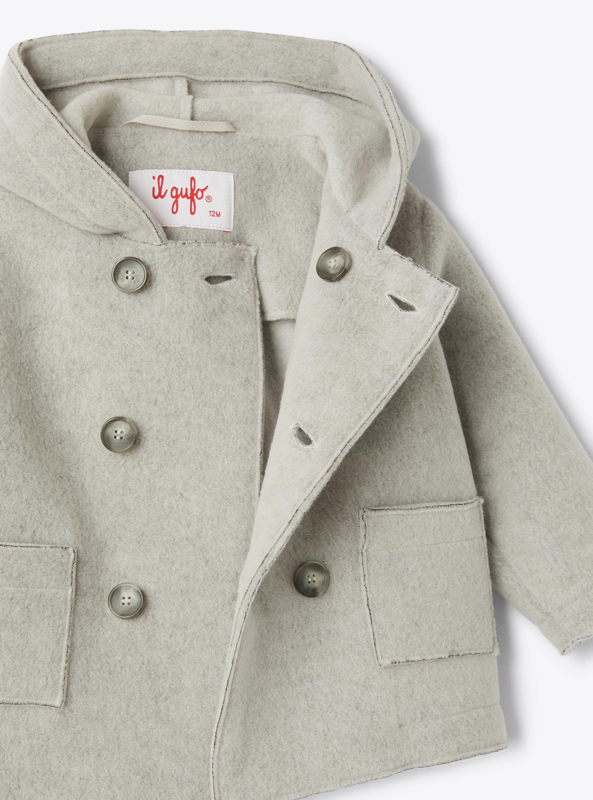 Veste double boutonnage en polaire couture - Blanc | Il Gufo