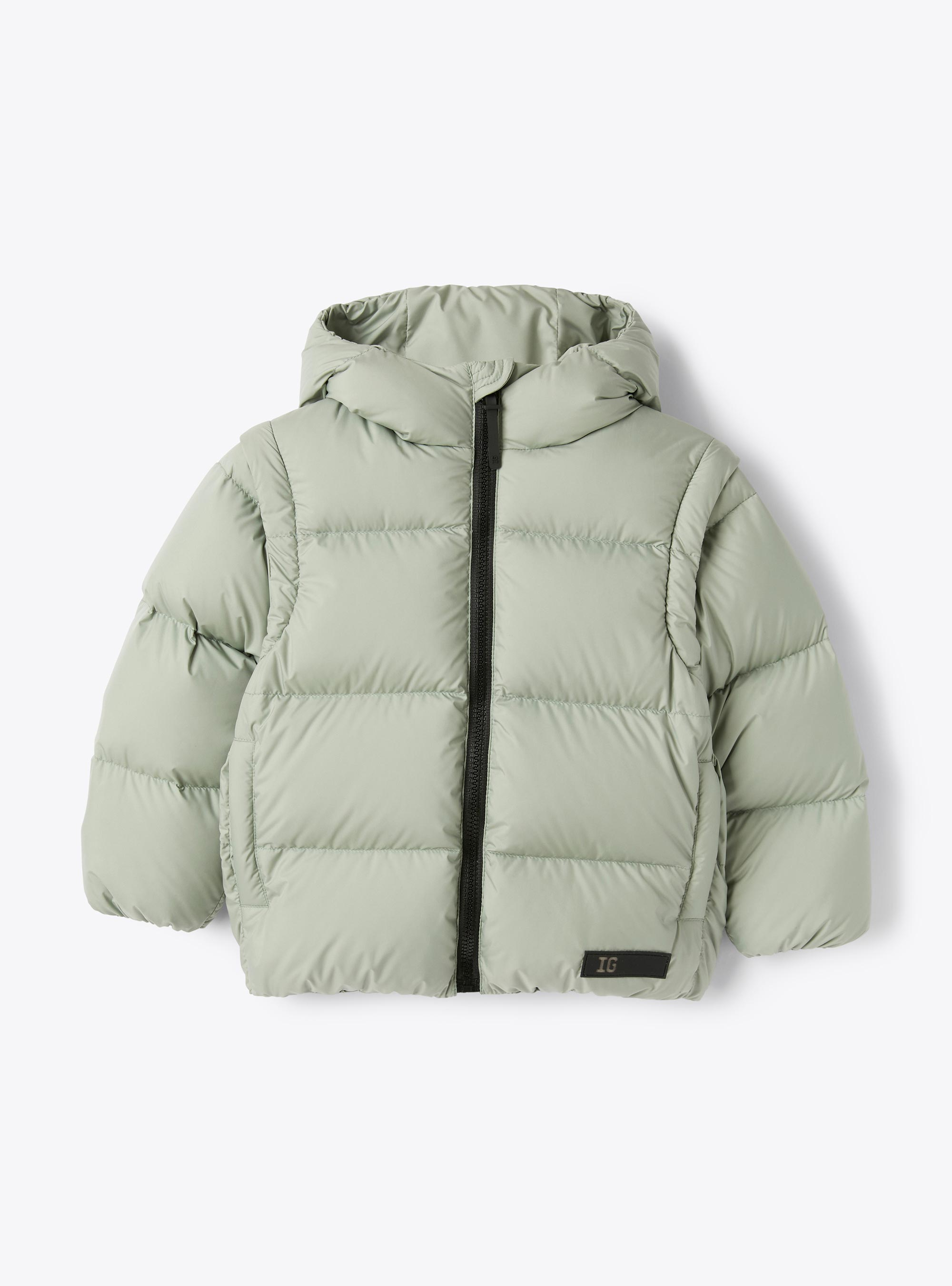 Padded jacket with removable sleeves - Green | Il Gufo