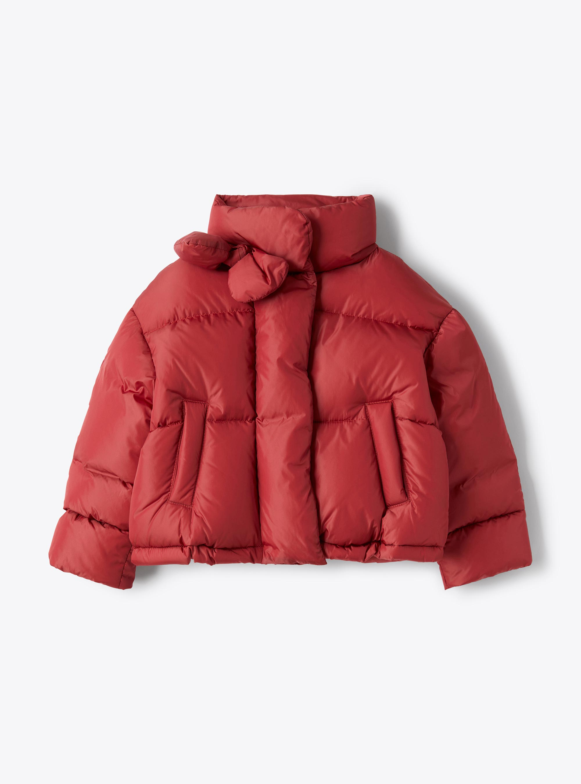 Boxy taffeta down jacket - Red | Il Gufo