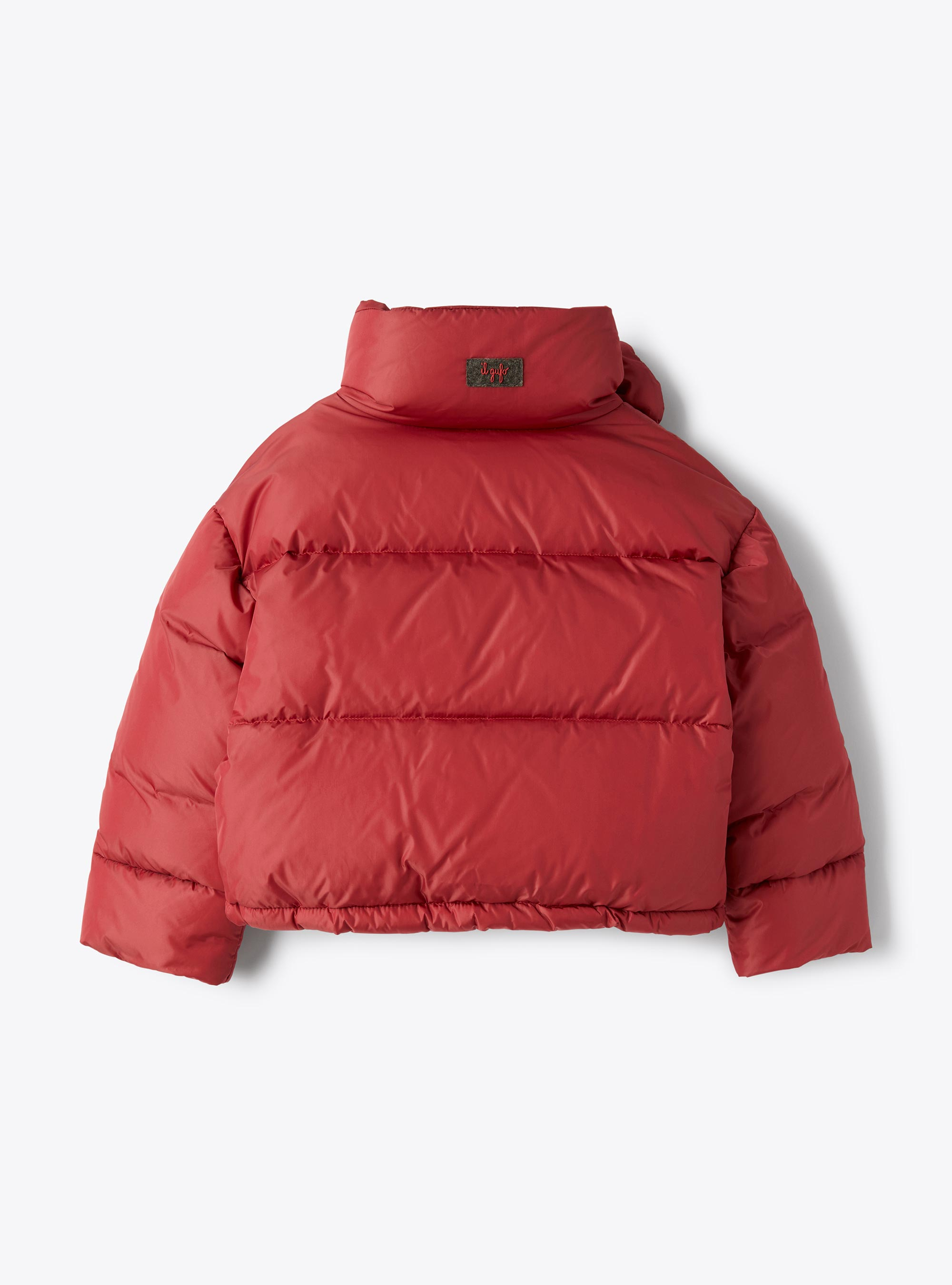 Boxy-Daunenjacke aus Taft - Rot | Il Gufo