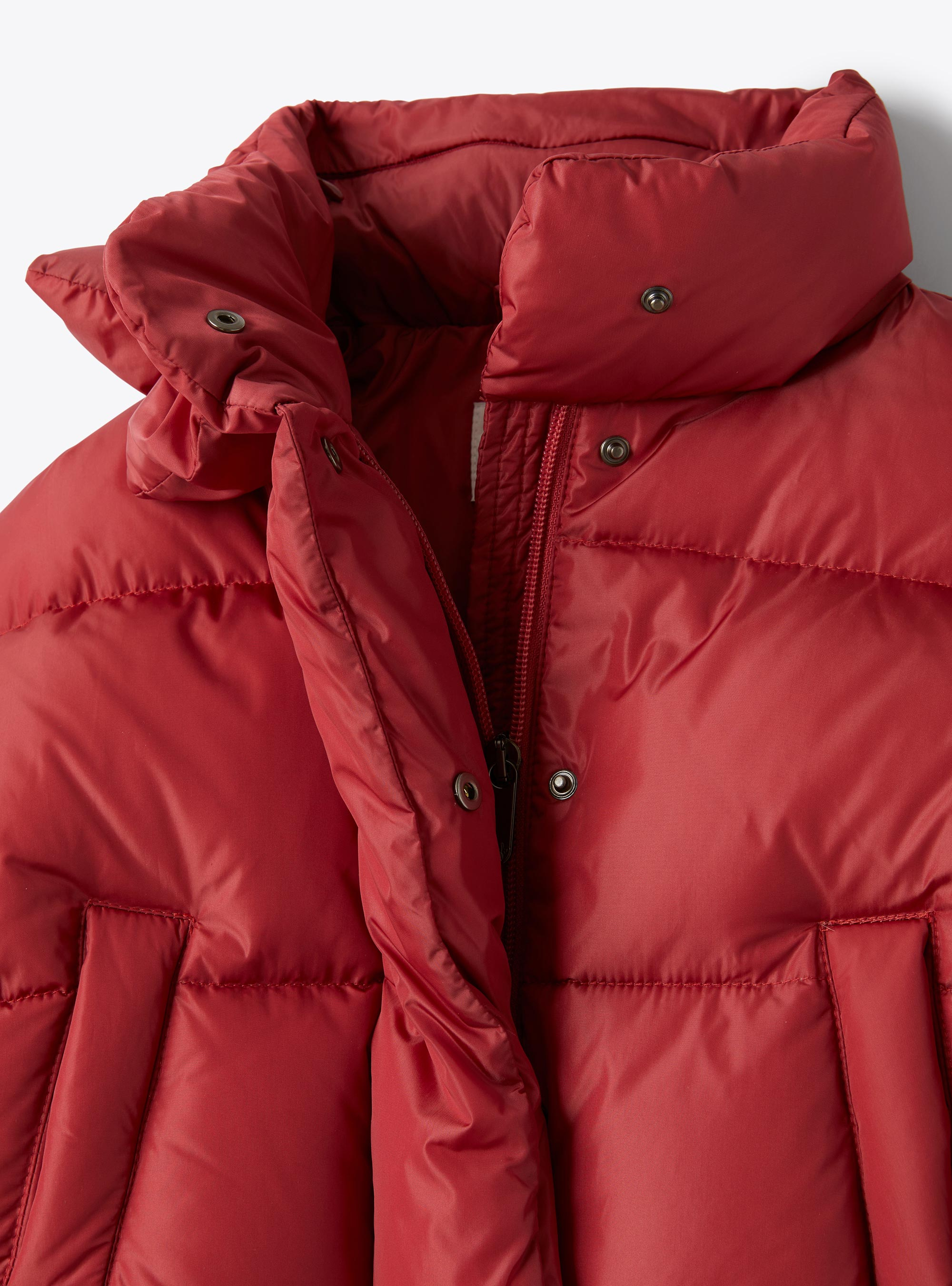 Boxy taffeta down jacket - Red | Il Gufo