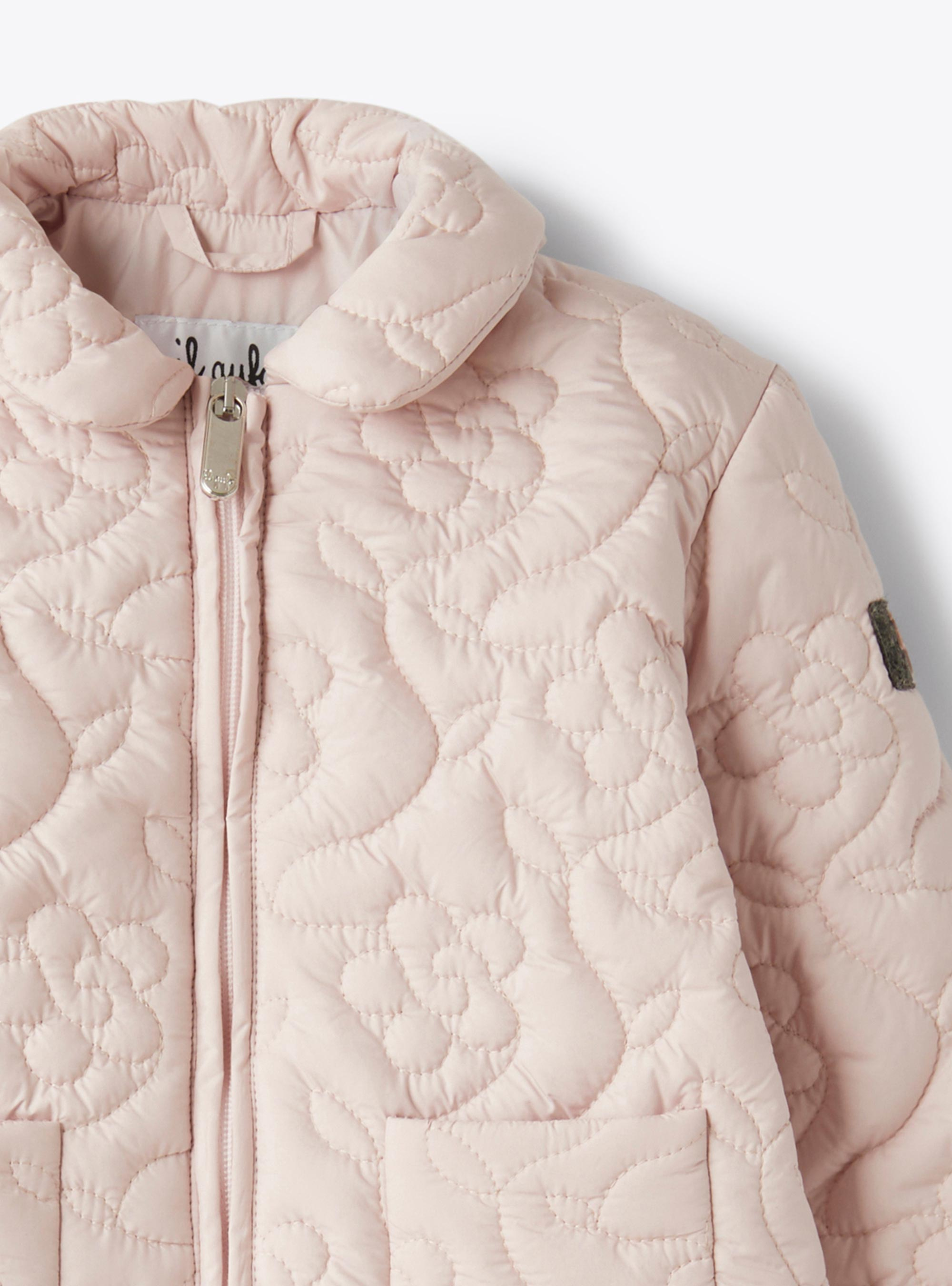 Jacke mit Blumensteppmuster - Rose | Il Gufo