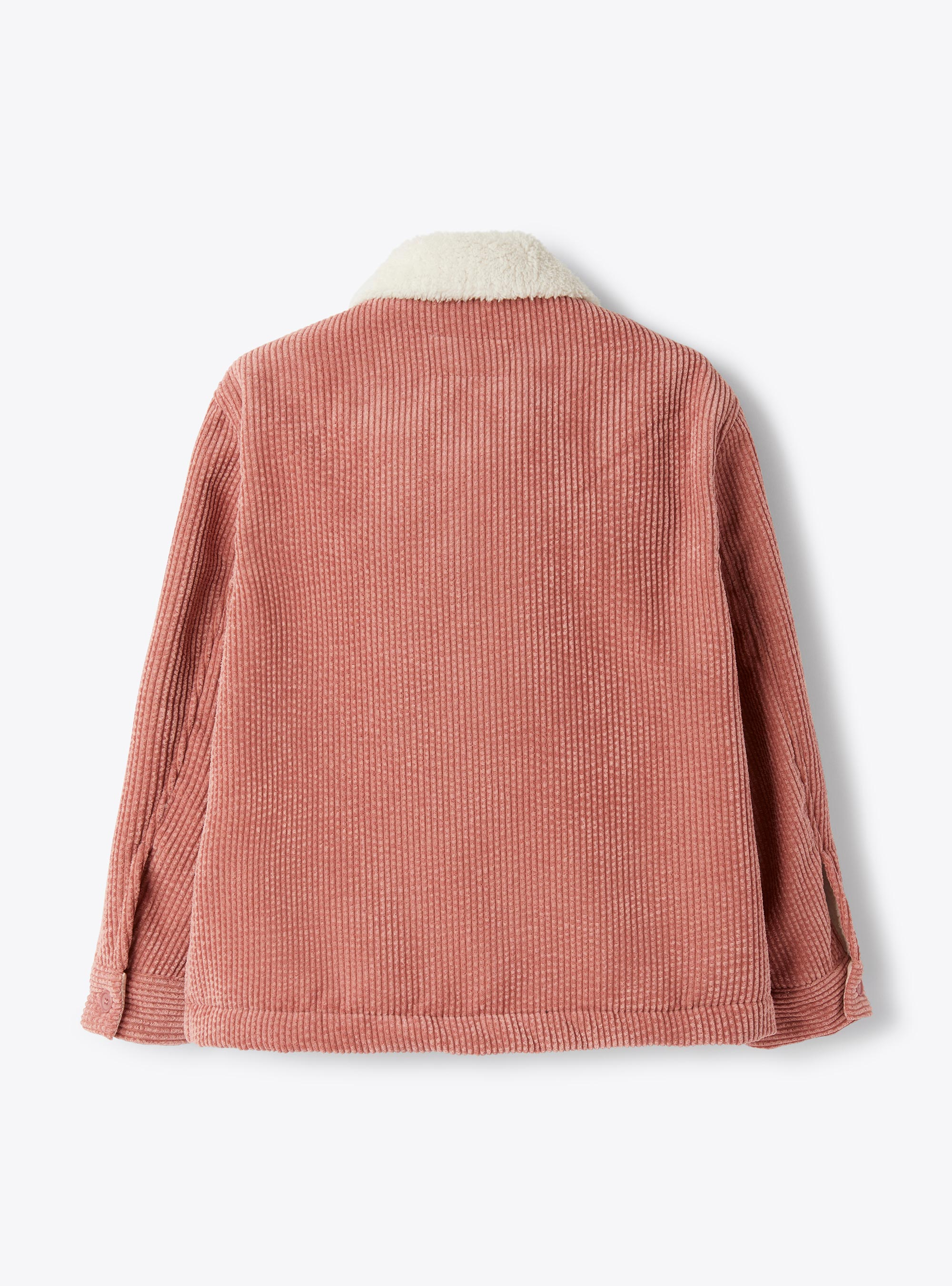 Velvet and curly fleece jacket - Pink | Il Gufo