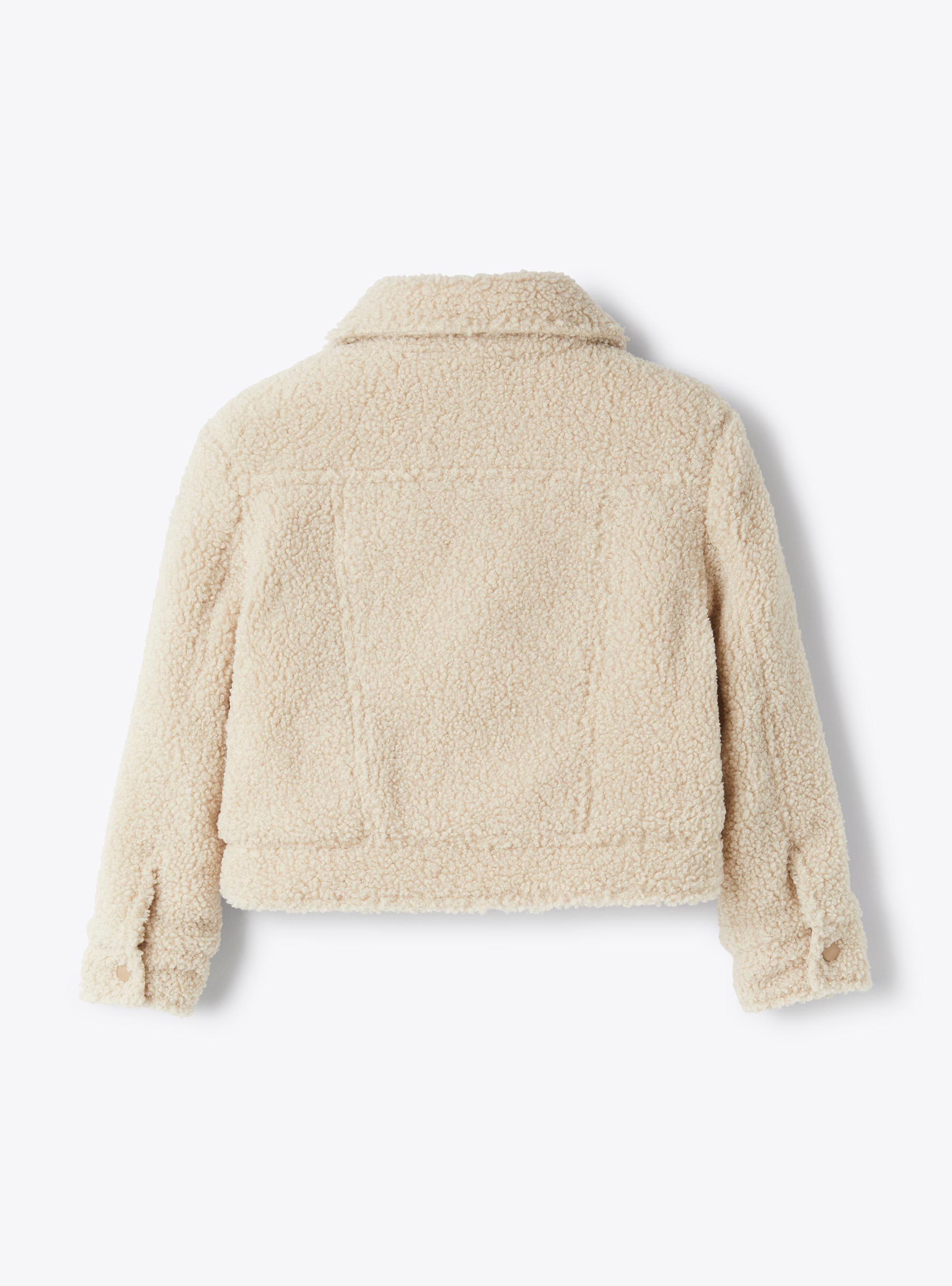 Boxy-Jacke aus Teddyplüsch - Beige | Il Gufo