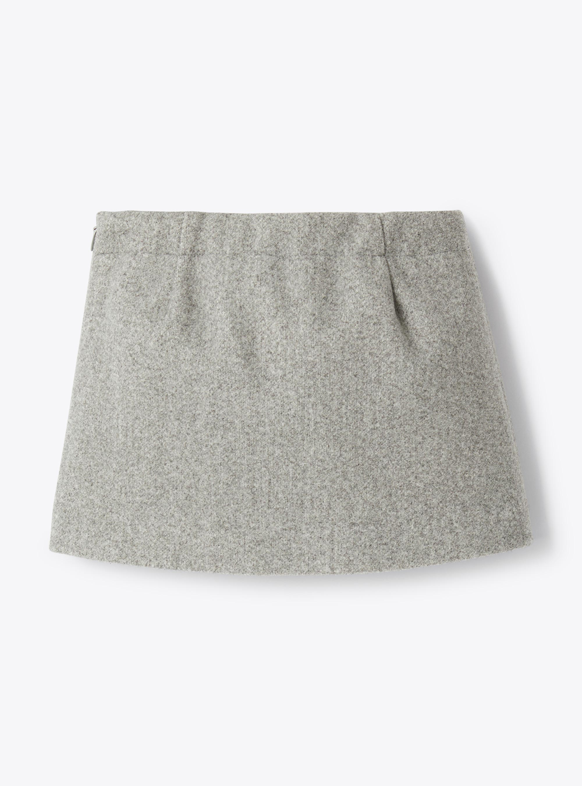 Techno-wool skirt - Grey | Il Gufo