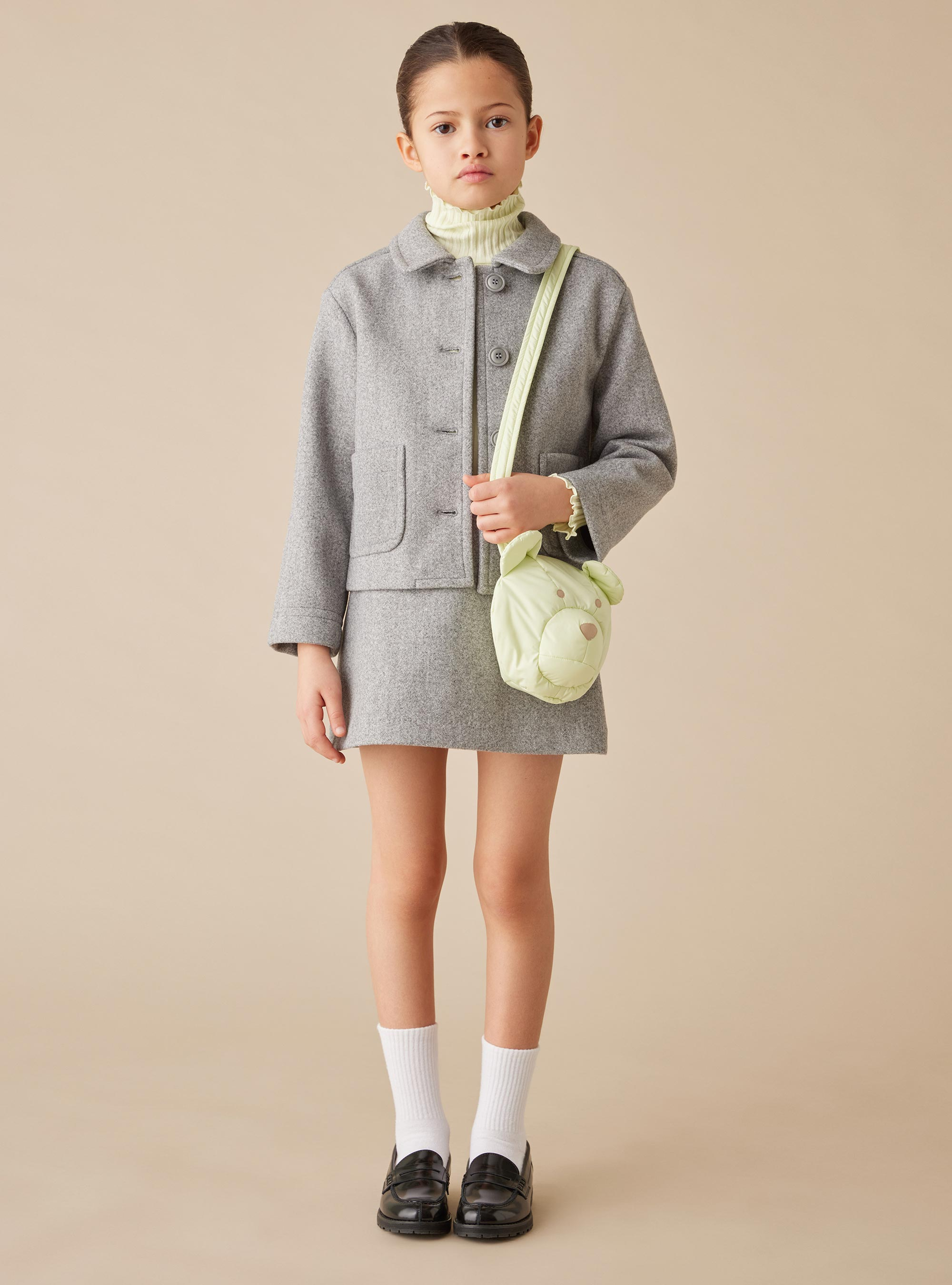 Jupe en techno-wool - Gris | Il Gufo