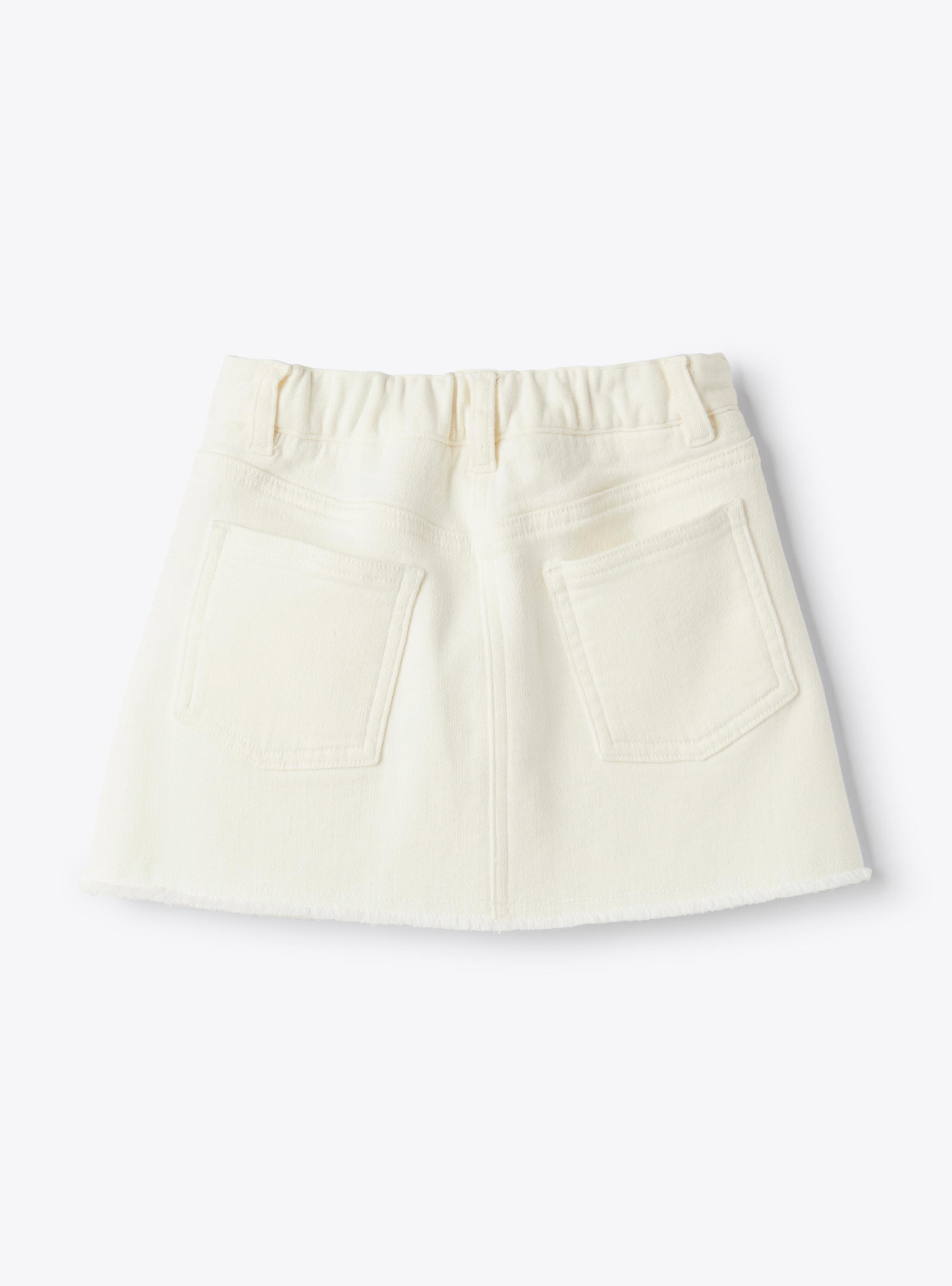 Frayed denim skirt - Beige | Il Gufo