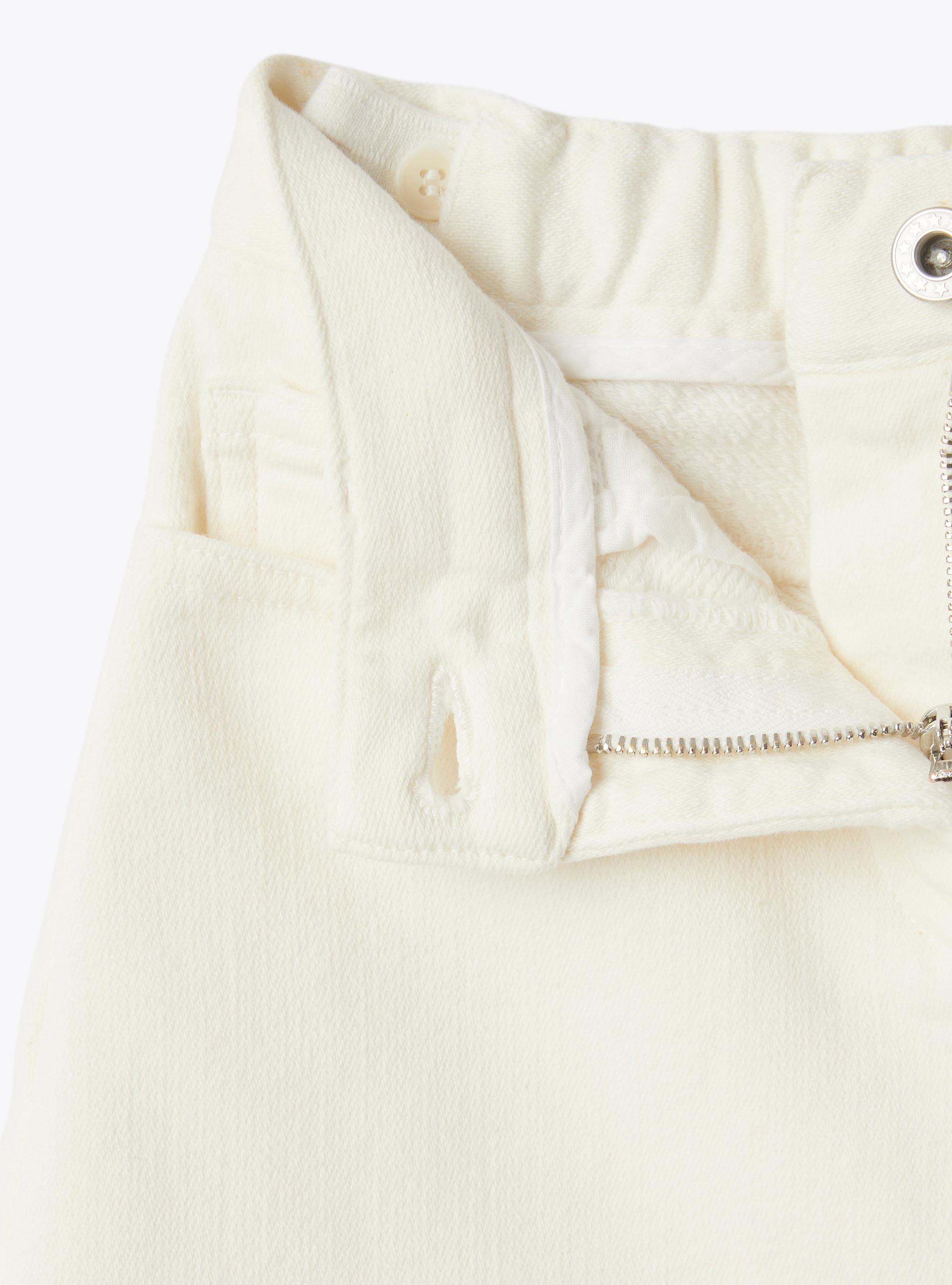 Frayed denim skirt - Beige | Il Gufo