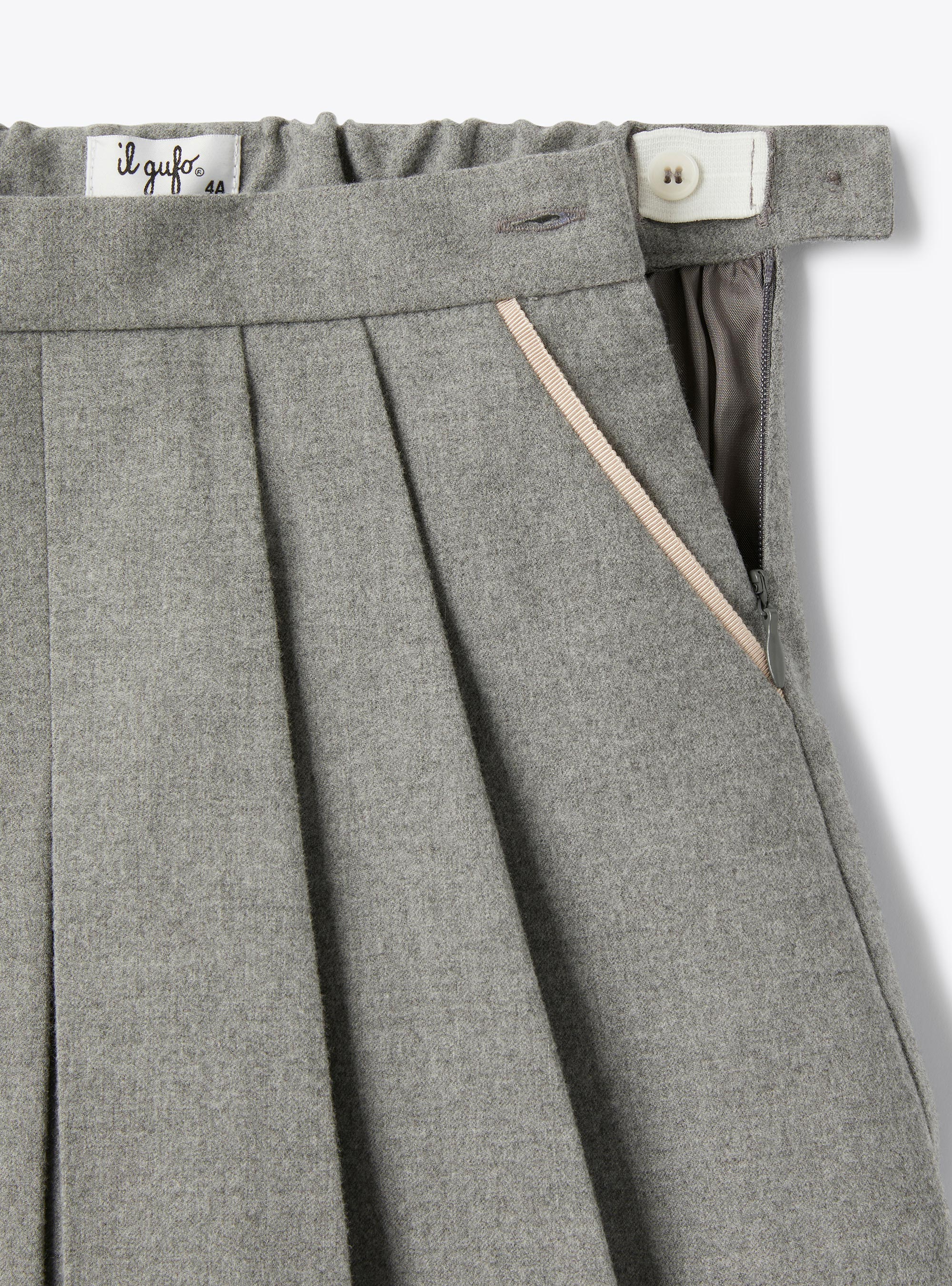 Pleated skirt with tucks - Grey | Il Gufo