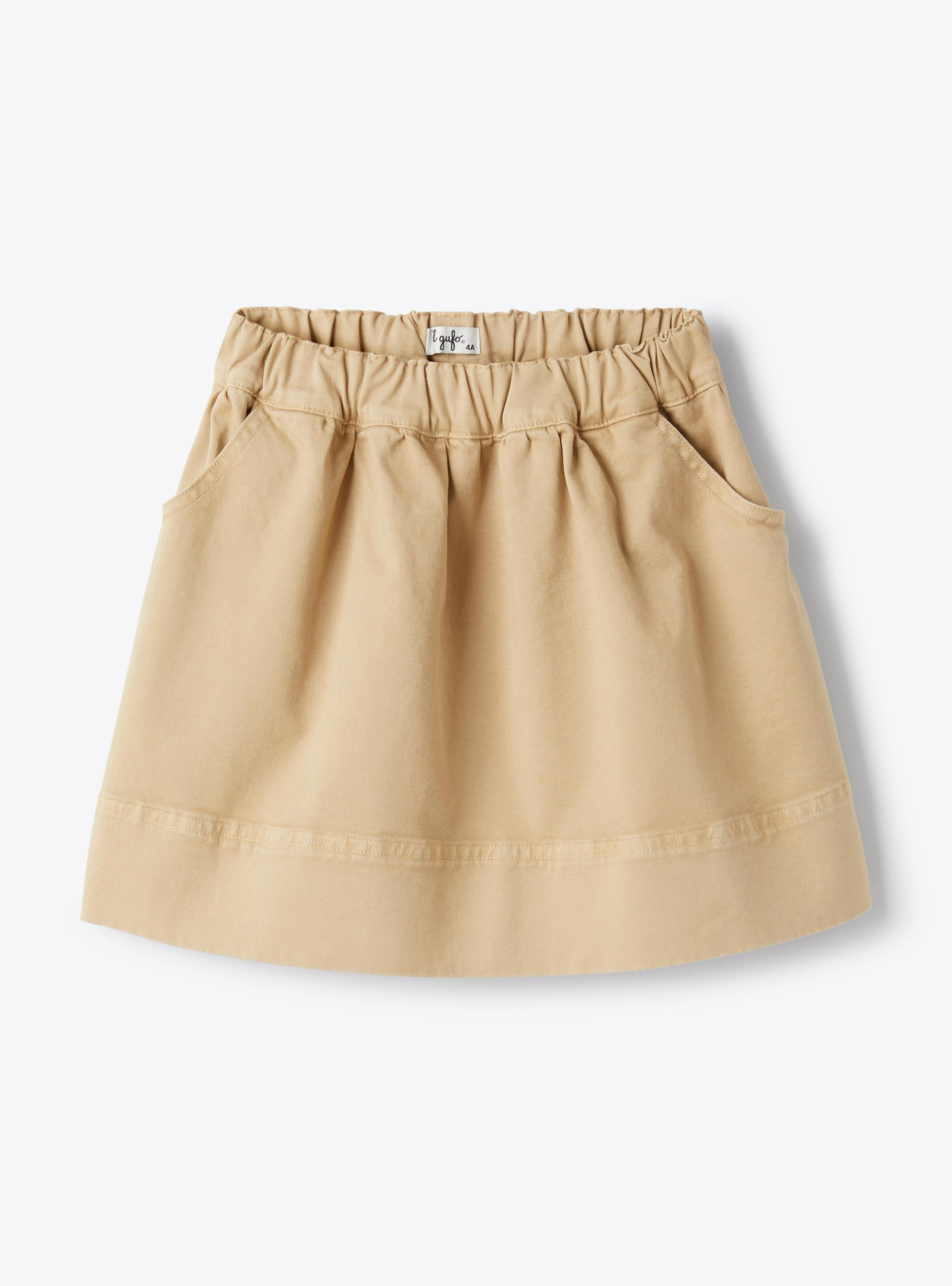 Flared gabardine skirt - Beige | Il Gufo