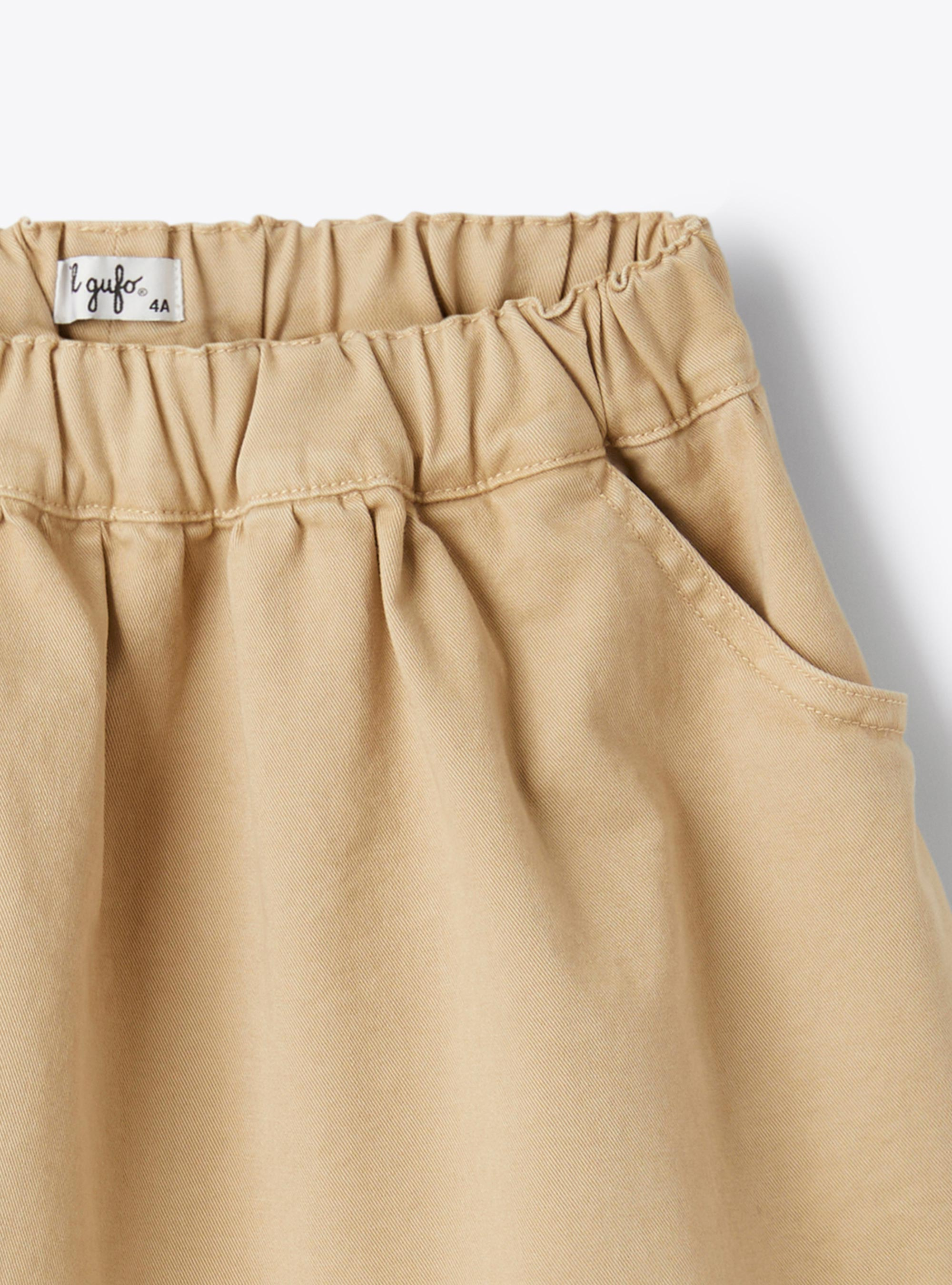 Flared gabardine skirt - Beige | Il Gufo