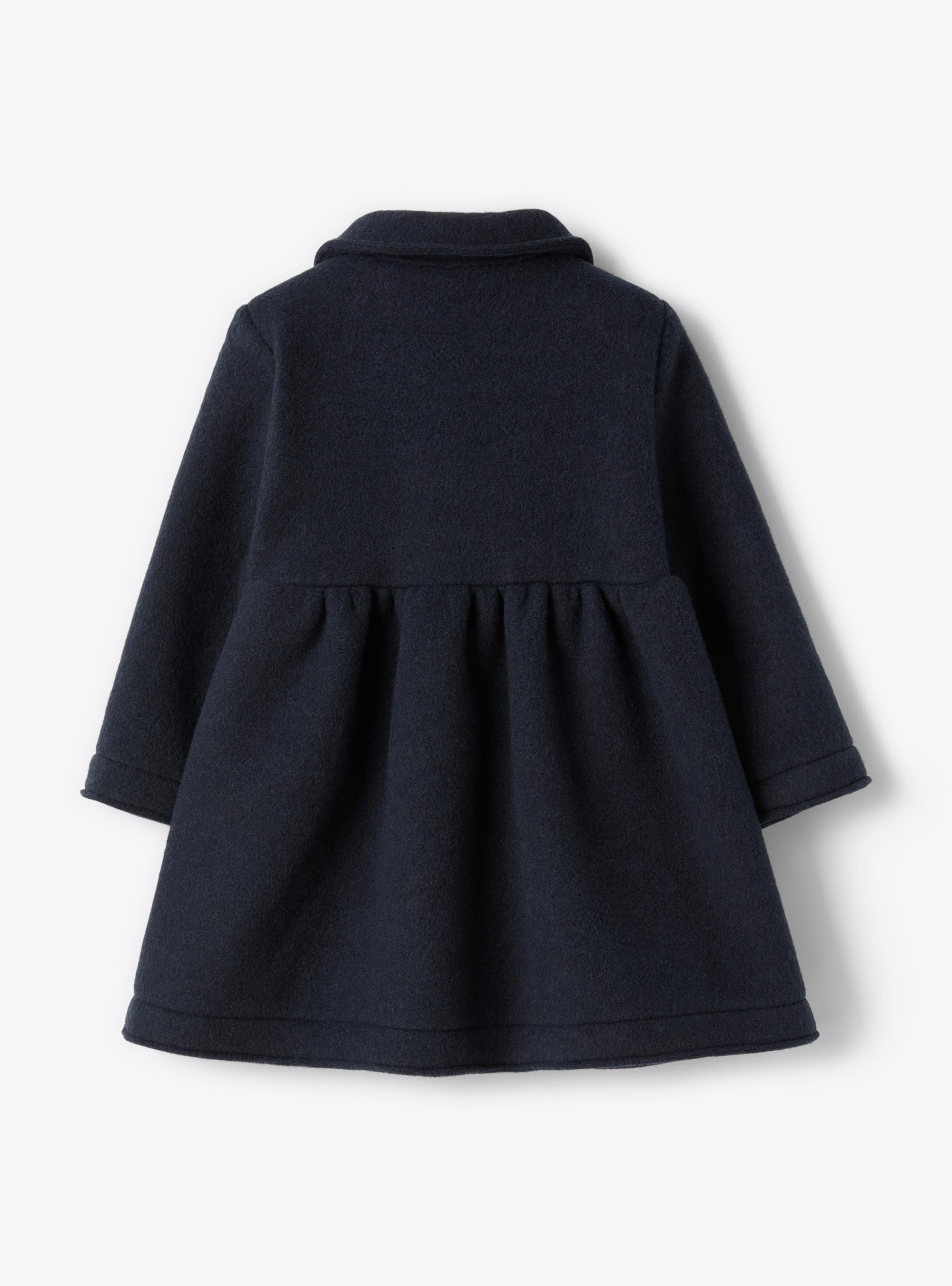 Long couture fleece coat - Blue | Il Gufo