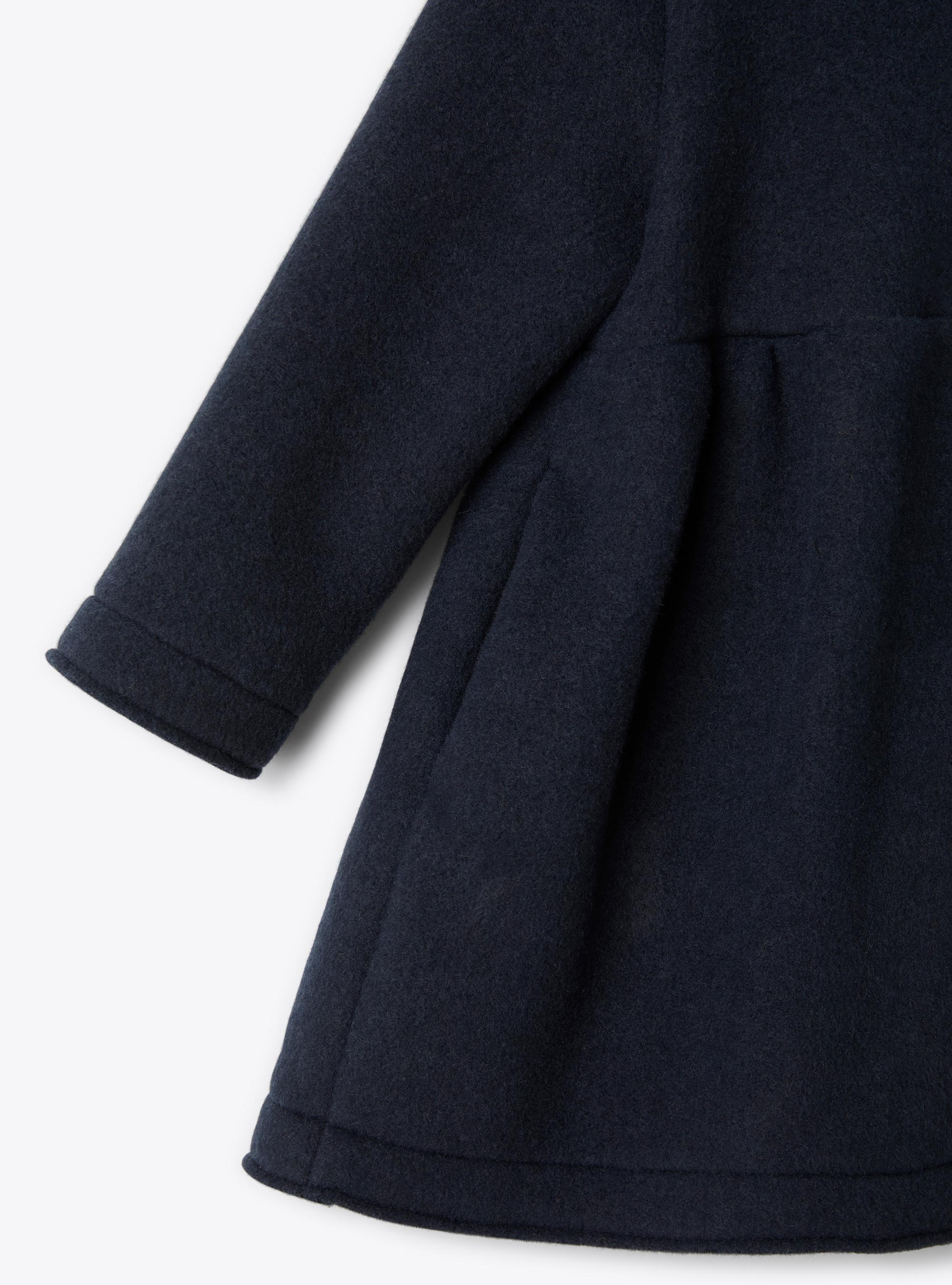 Long couture fleece coat - Blue | Il Gufo