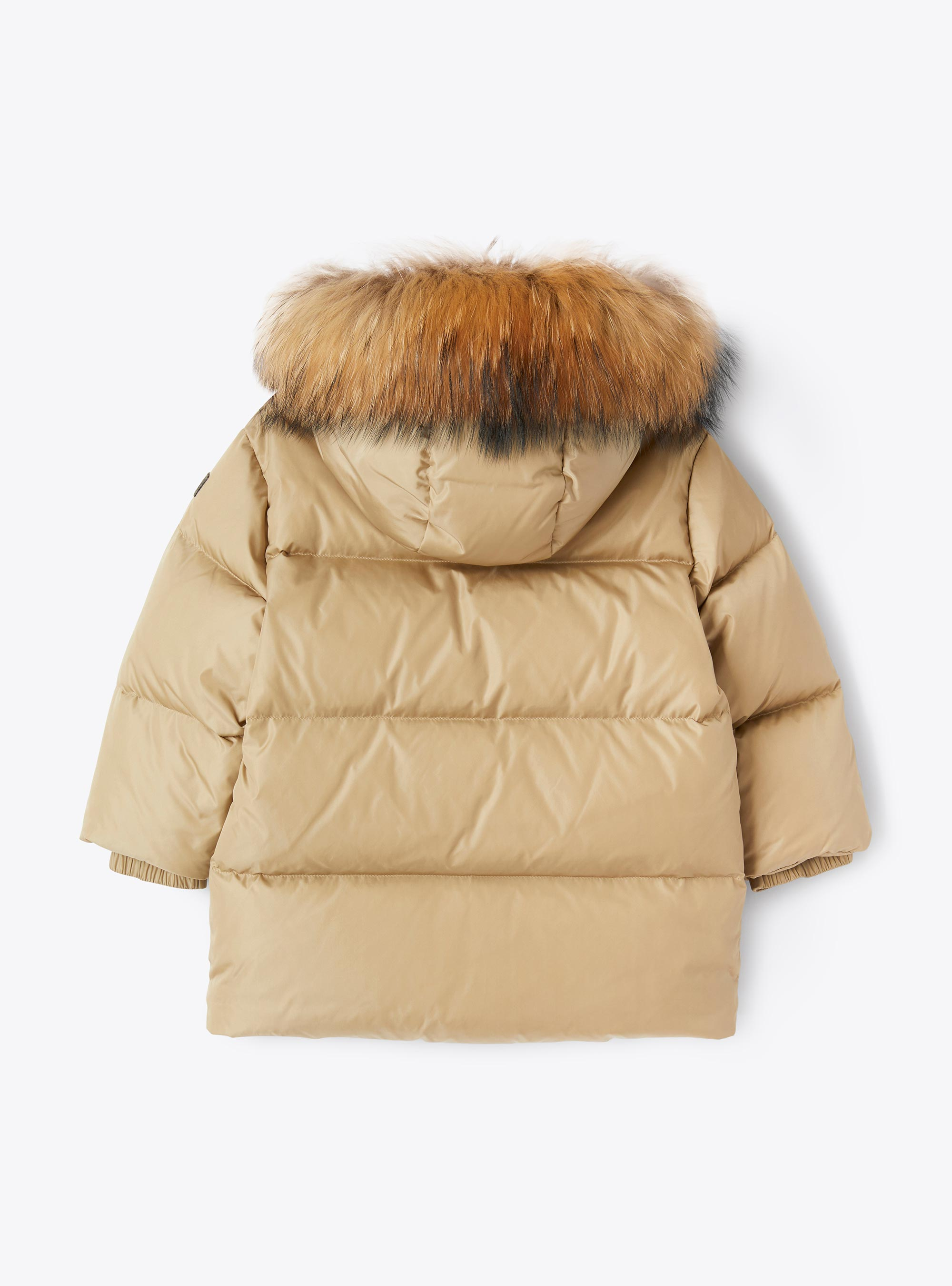 Long hooded down jacket - Brown | Il Gufo