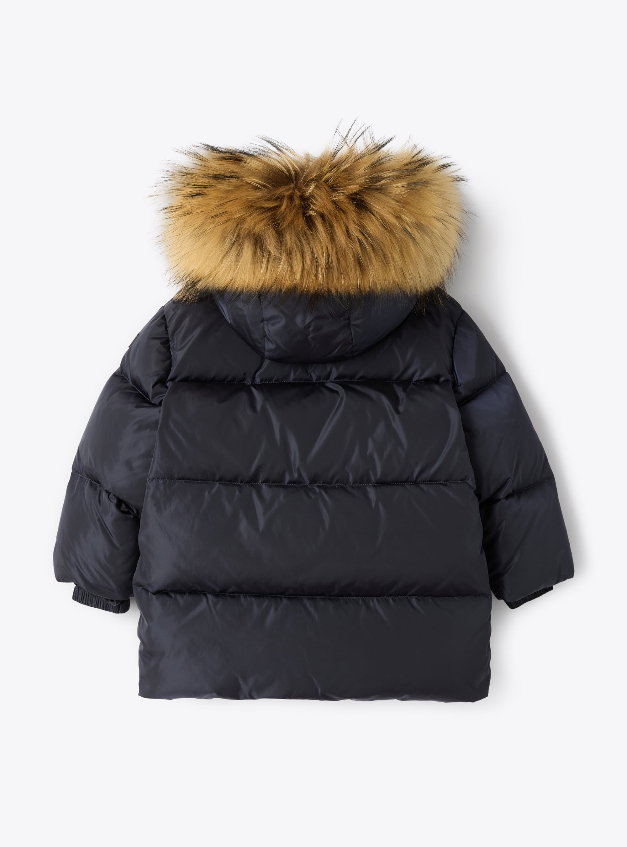 Long hooded down jacket - Blue | Il Gufo