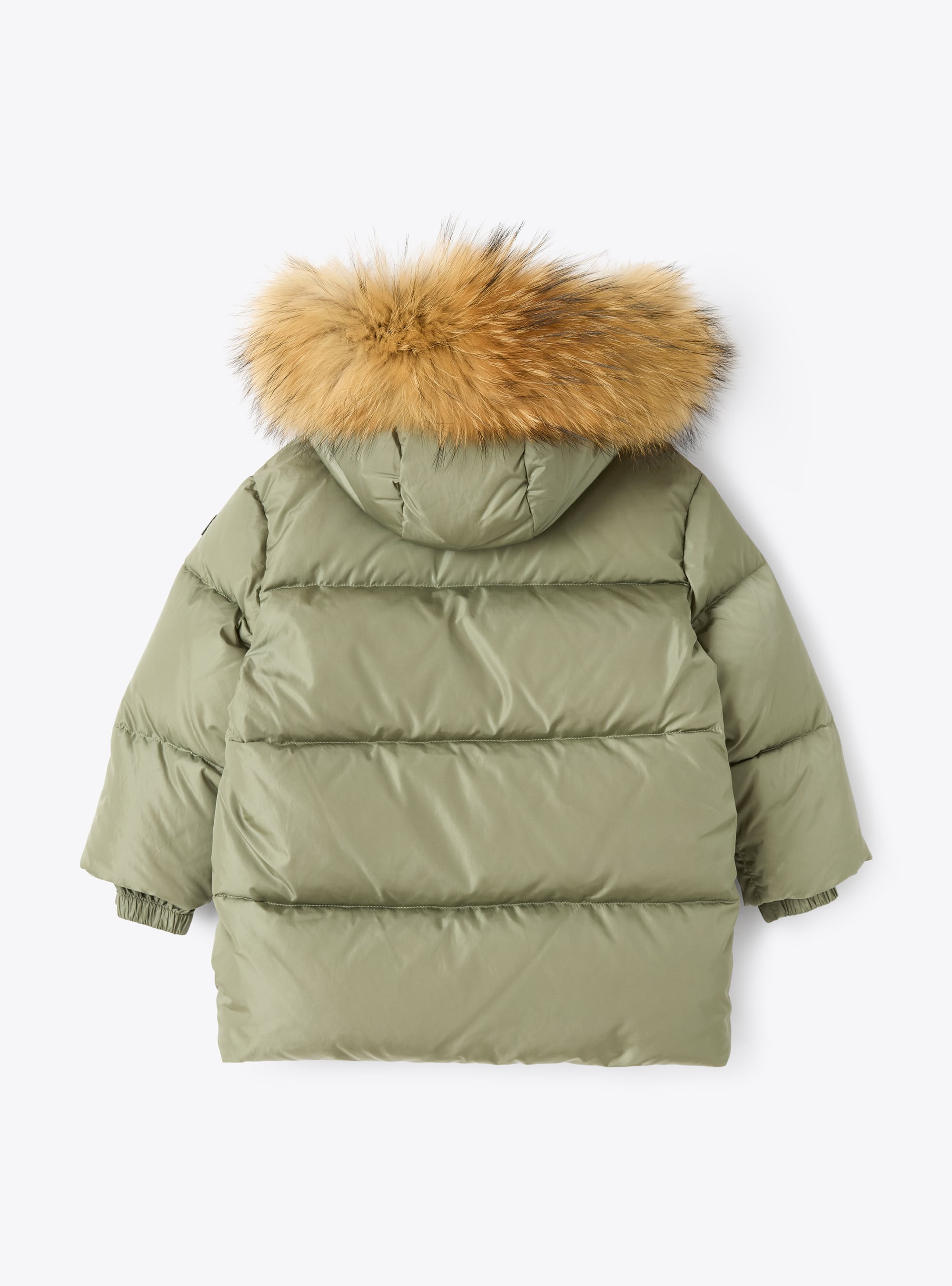 Long hooded down jacket - Green | Il Gufo