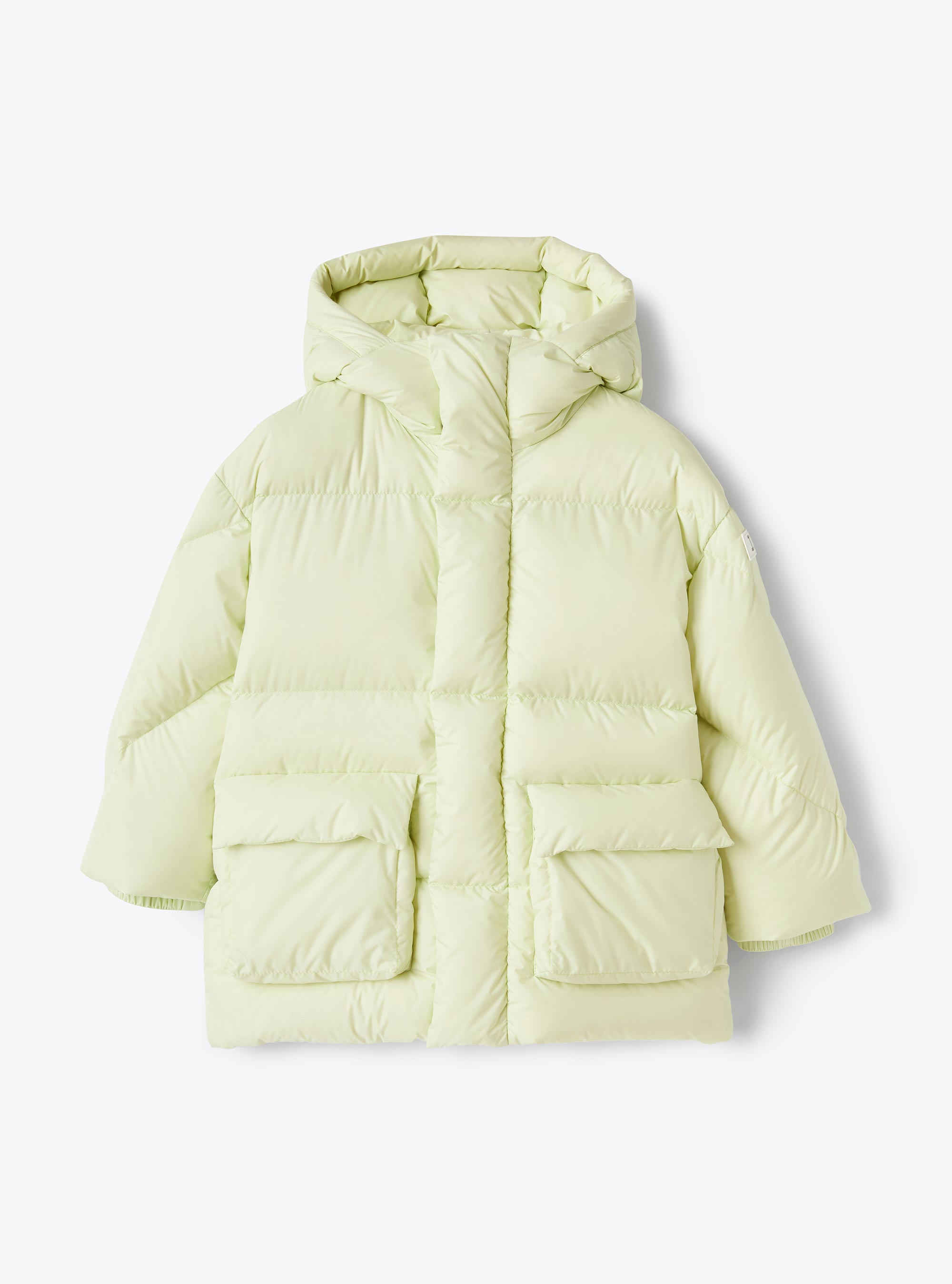 Long hooded down jacket - Yellow | Il Gufo