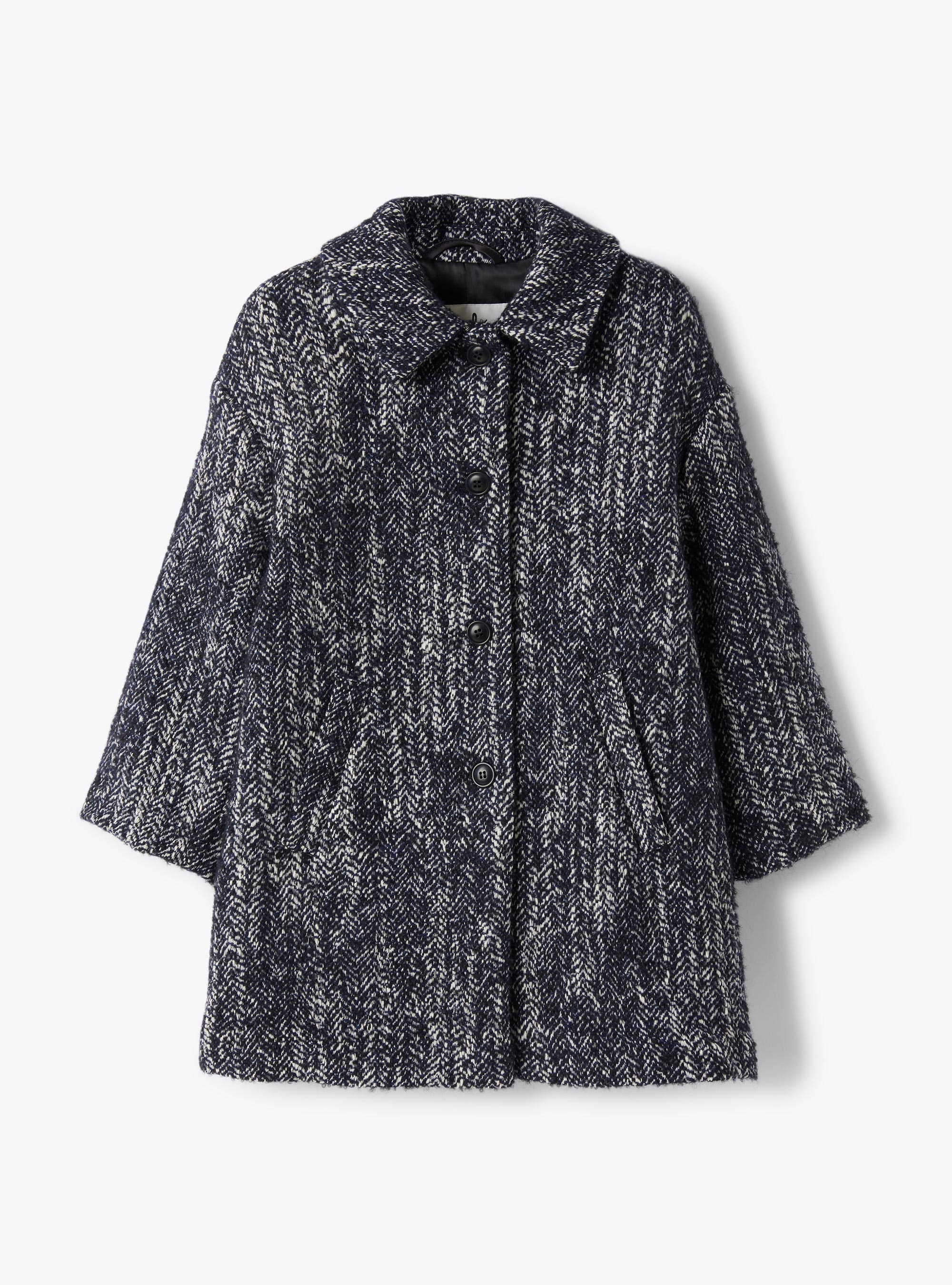 Cappotto in tweed - Blu | Il Gufo