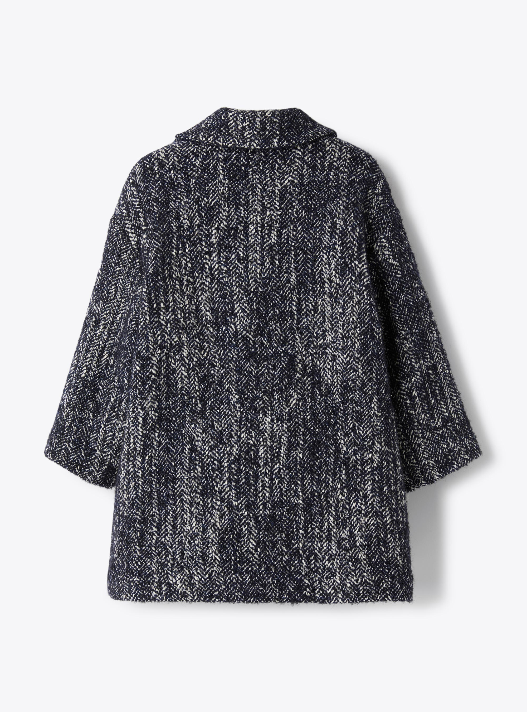 Mantel aus Tweed - Blau | Il Gufo