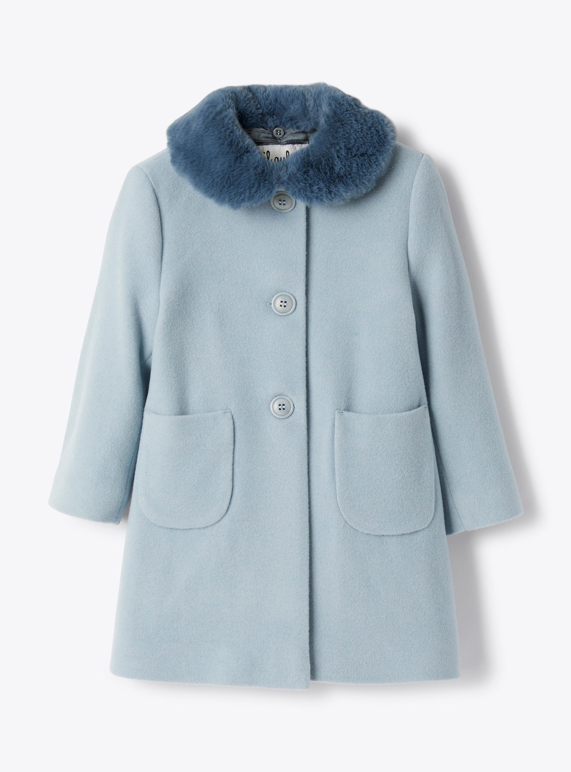 Manteau en mélange laine et cachemire - Bleu clair | Il Gufo