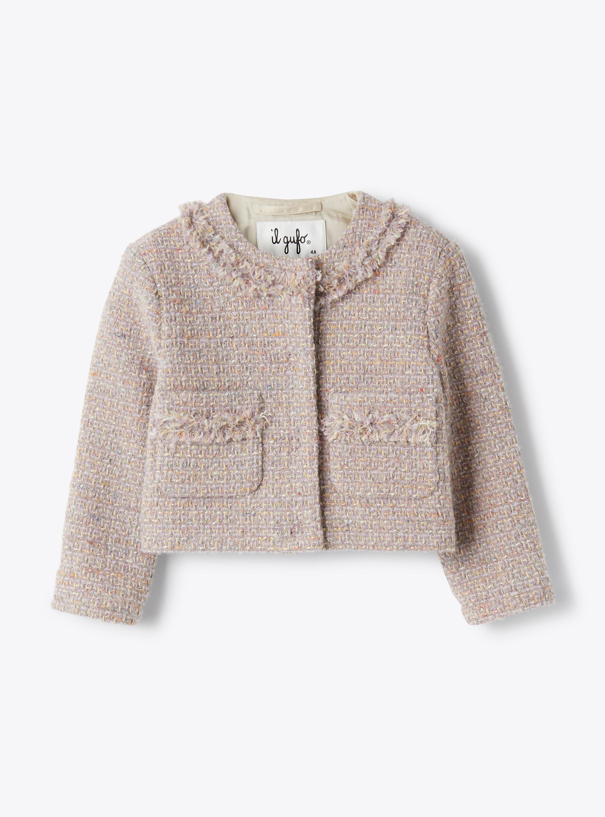 Boxy tweed jacket - Fuchsia | Il Gufo