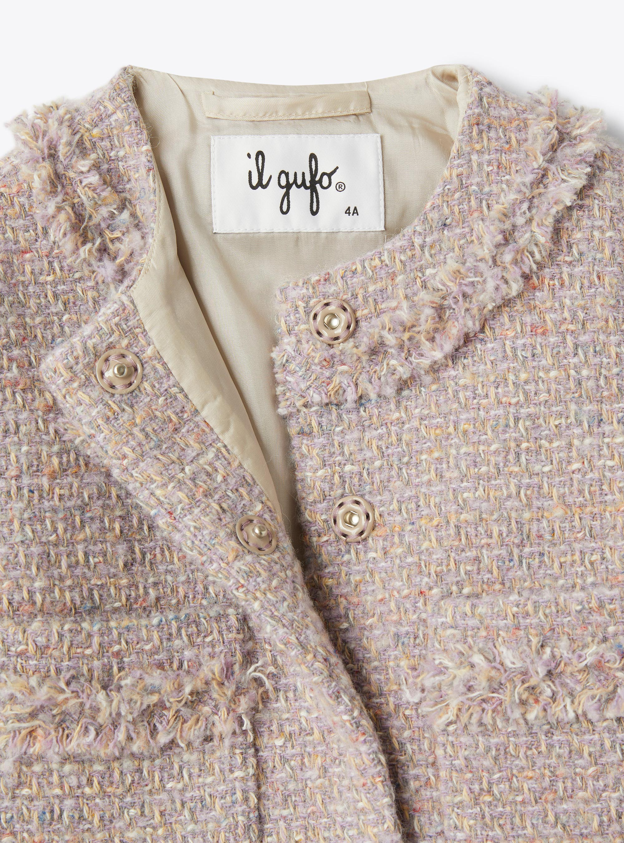 Boxy tweed jacket - Fuchsia | Il Gufo