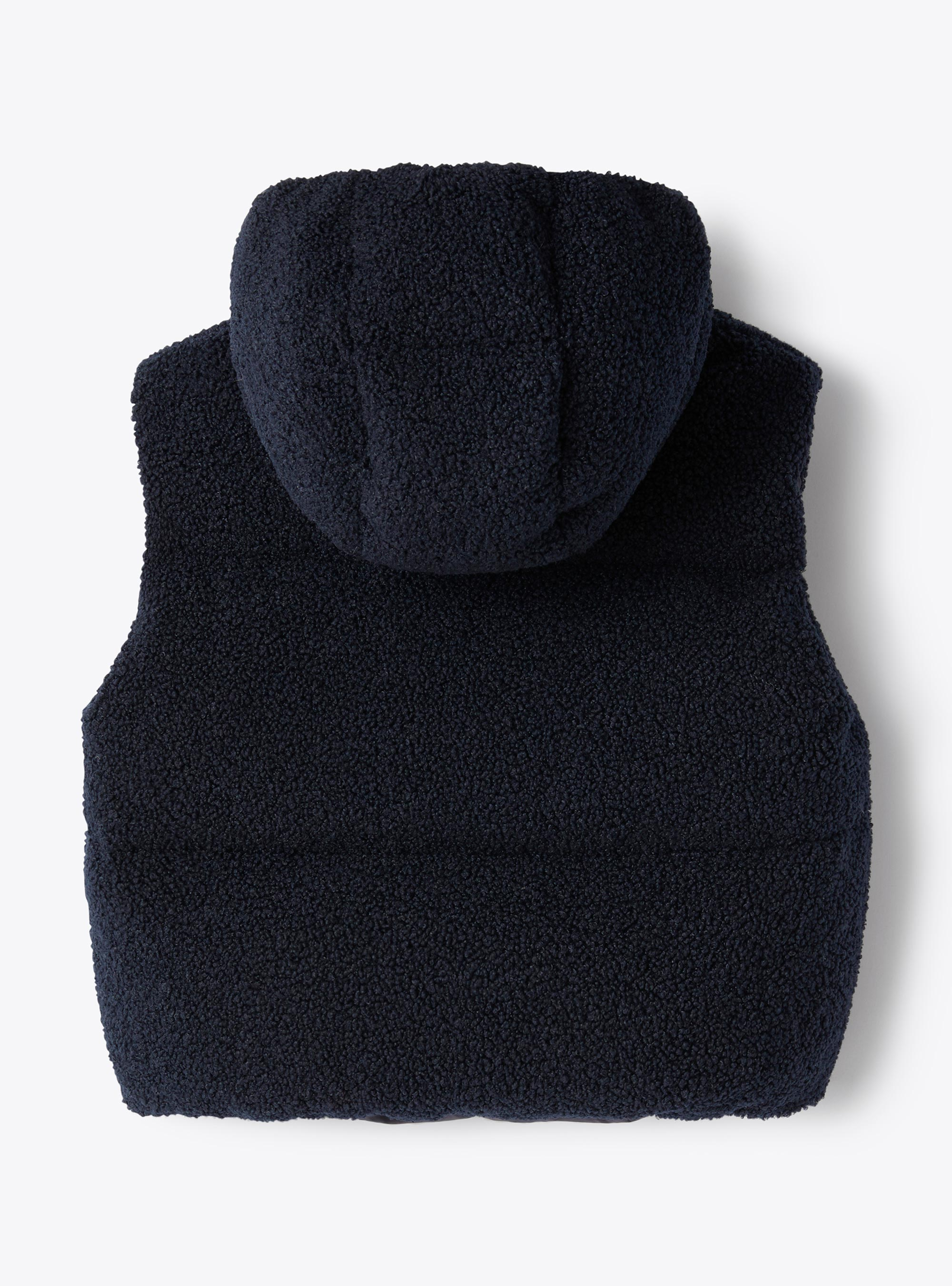 Reversible curly fleece vest - Blue | Il Gufo