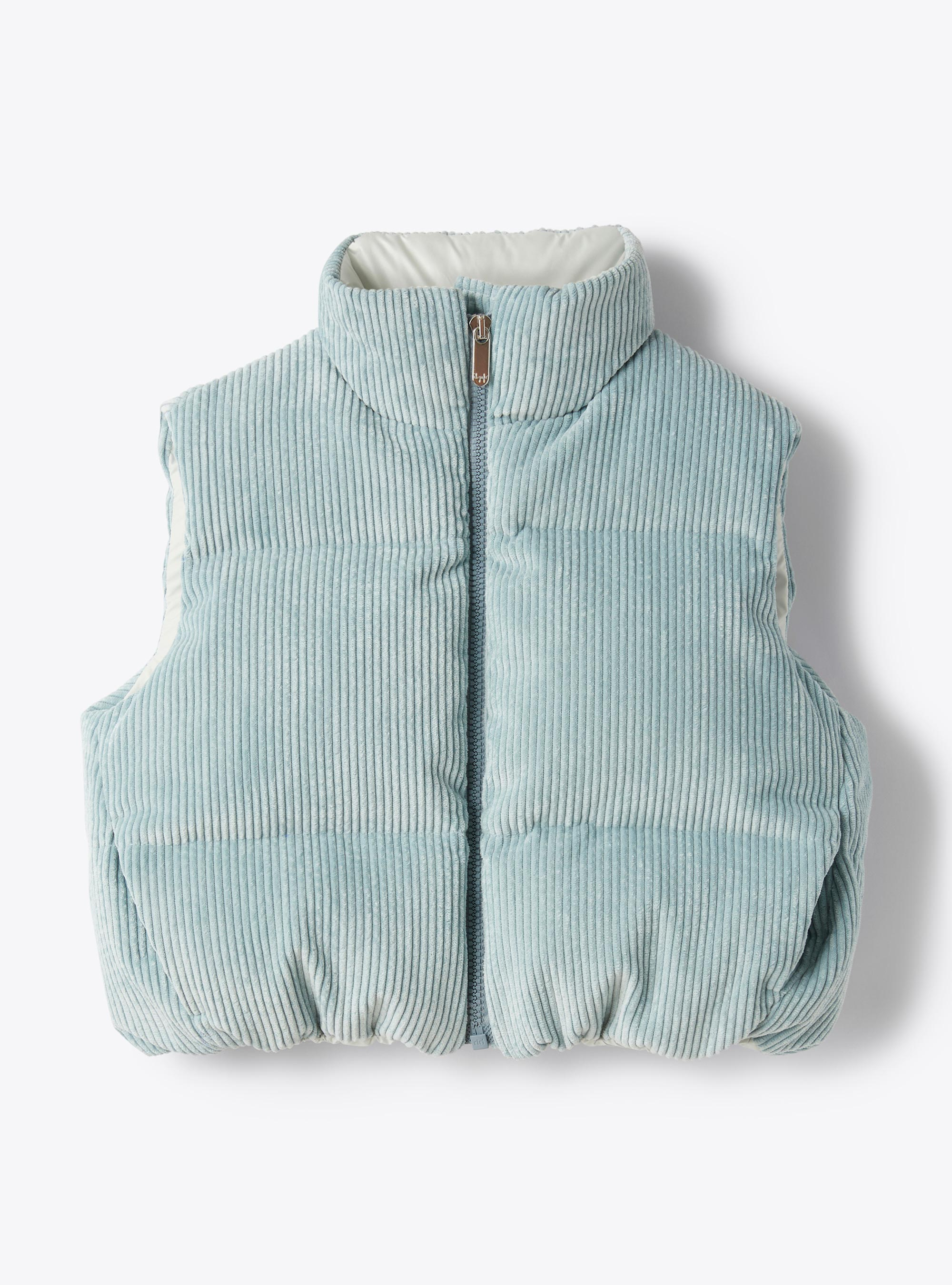 Padded corduroy vest - Light blue | Il Gufo