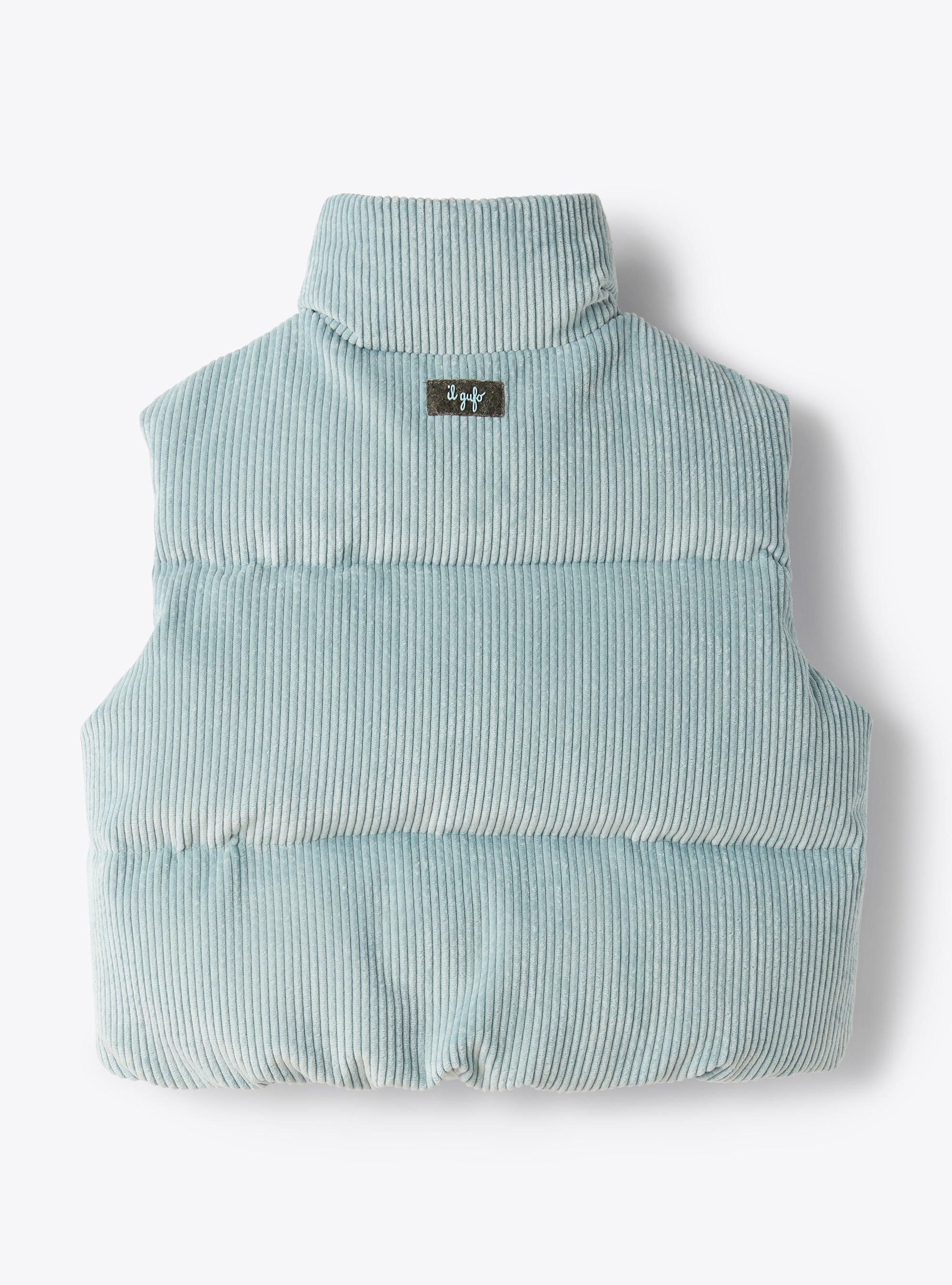 Padded corduroy vest - Light blue | Il Gufo